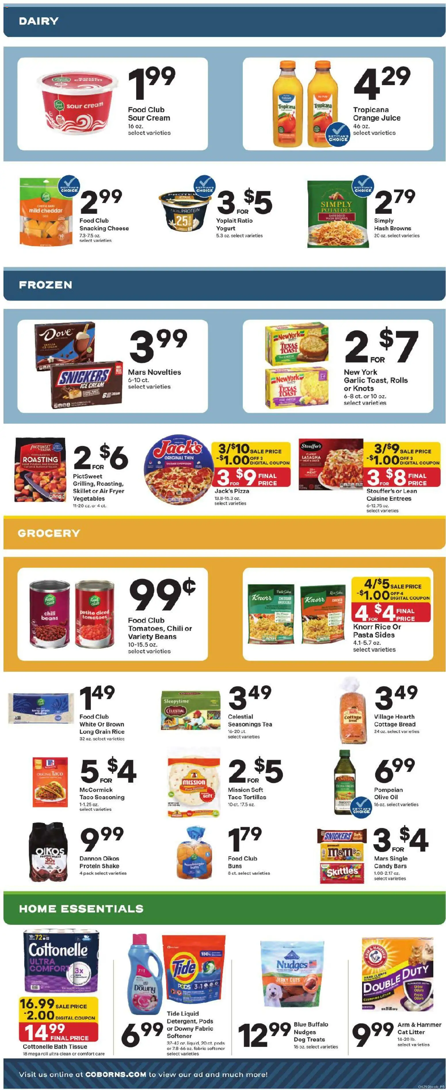 Coborn's Weekly Ad - valid from 29.04.2026 | Page: 5 | Products: Cheese, Tea, Sour cream, Pasta
