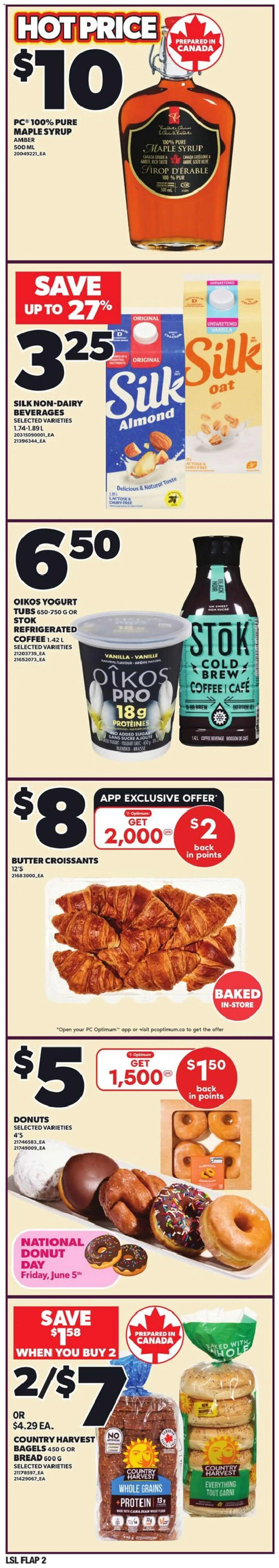 Loblaws flyer valid from 04.06.2026 | Page: 2 | Products: PC, Butter, Yogurt, Bread