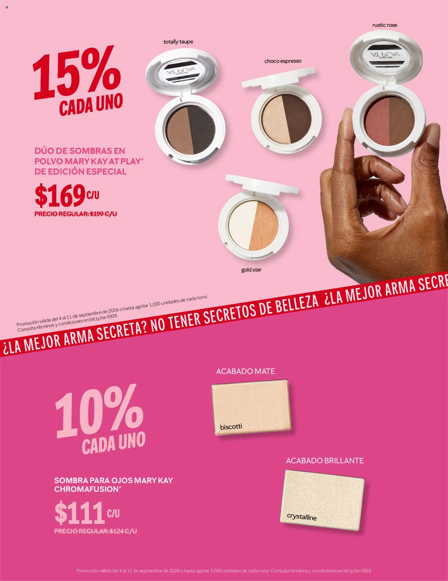 Nuevas ofertas de Mary Kay válidas en toda la República Mexicana desde el 04/09/2026. ¡Encuentra las mejores ofertas en Catálogo Mary Kay Súper promociones! | Página: 5 | Productos: Sombra, Mate, Polvo