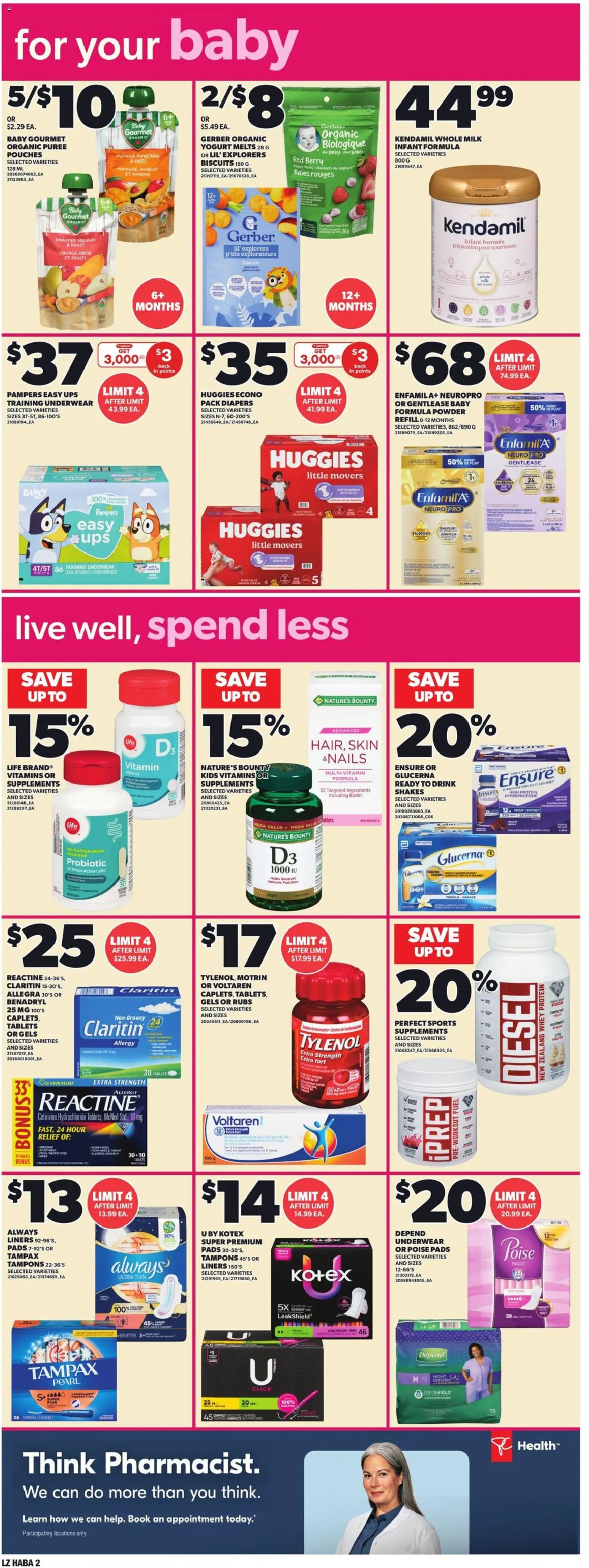 Loblaws flyer valid from 18.06.2026 | Page: 14 | Products: Powder, Milk, Yogurt, Underwear