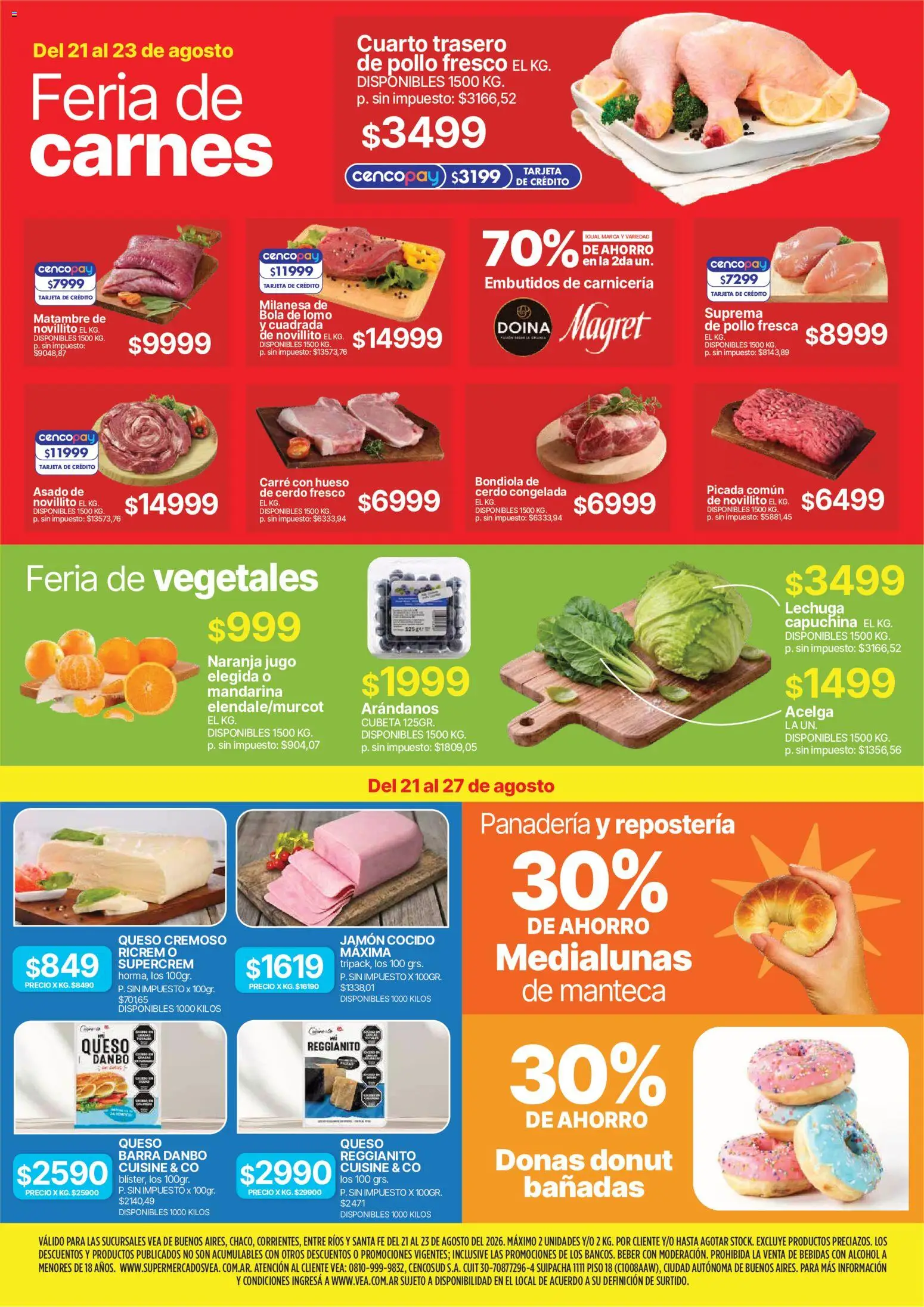 Vea - Fin de semana de ahorro | BA Nea │ válido desde el 21/08/2026 | Página: 2 | Productos: Panadería, Jamón cocido, Queso, Alcohol