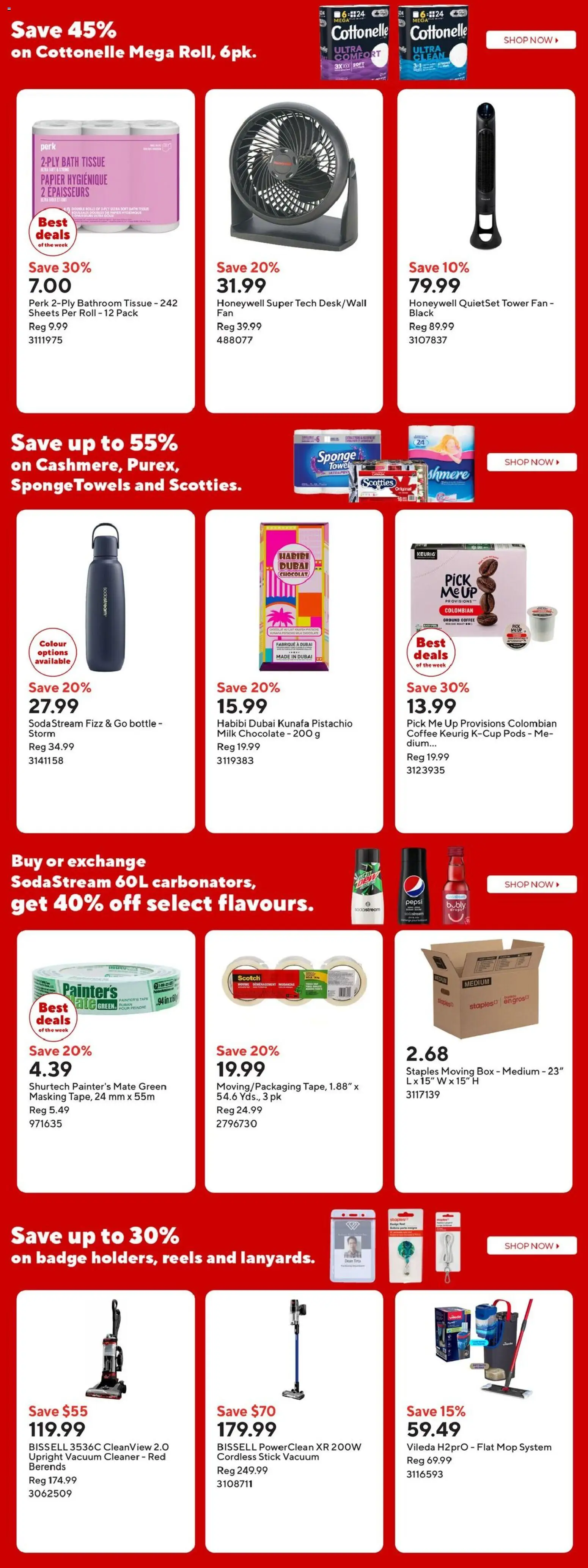 Staples flyer valid from 08.05.2026 | Page: 15 | Products: Fan, Box, Bath, Coffee