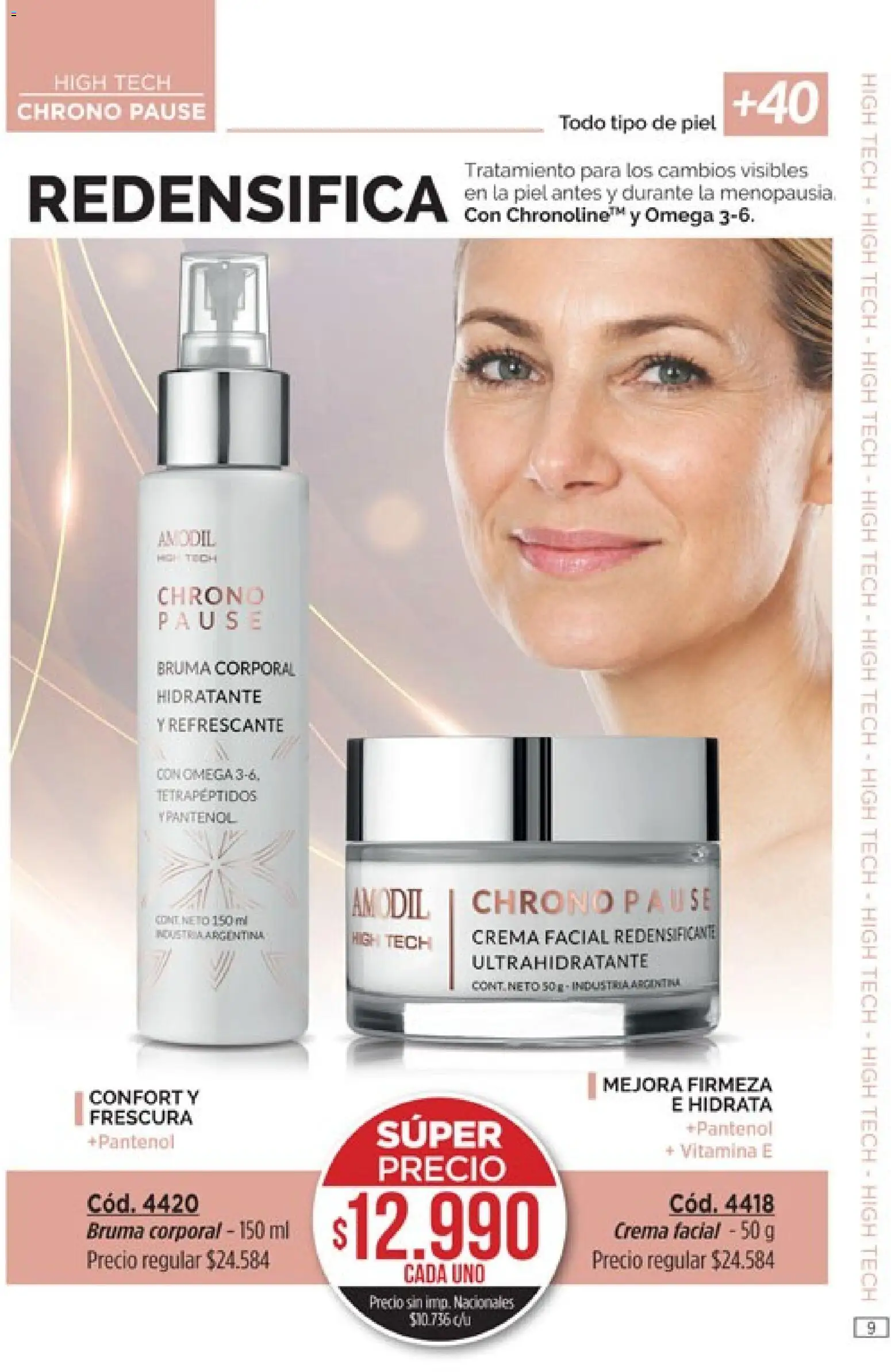 Catálogo Amodil Campaña 15 │ válido desde el 26/08/2026 | Página: 9 | Productos: Crema facial, Bruma, Omega, Crema