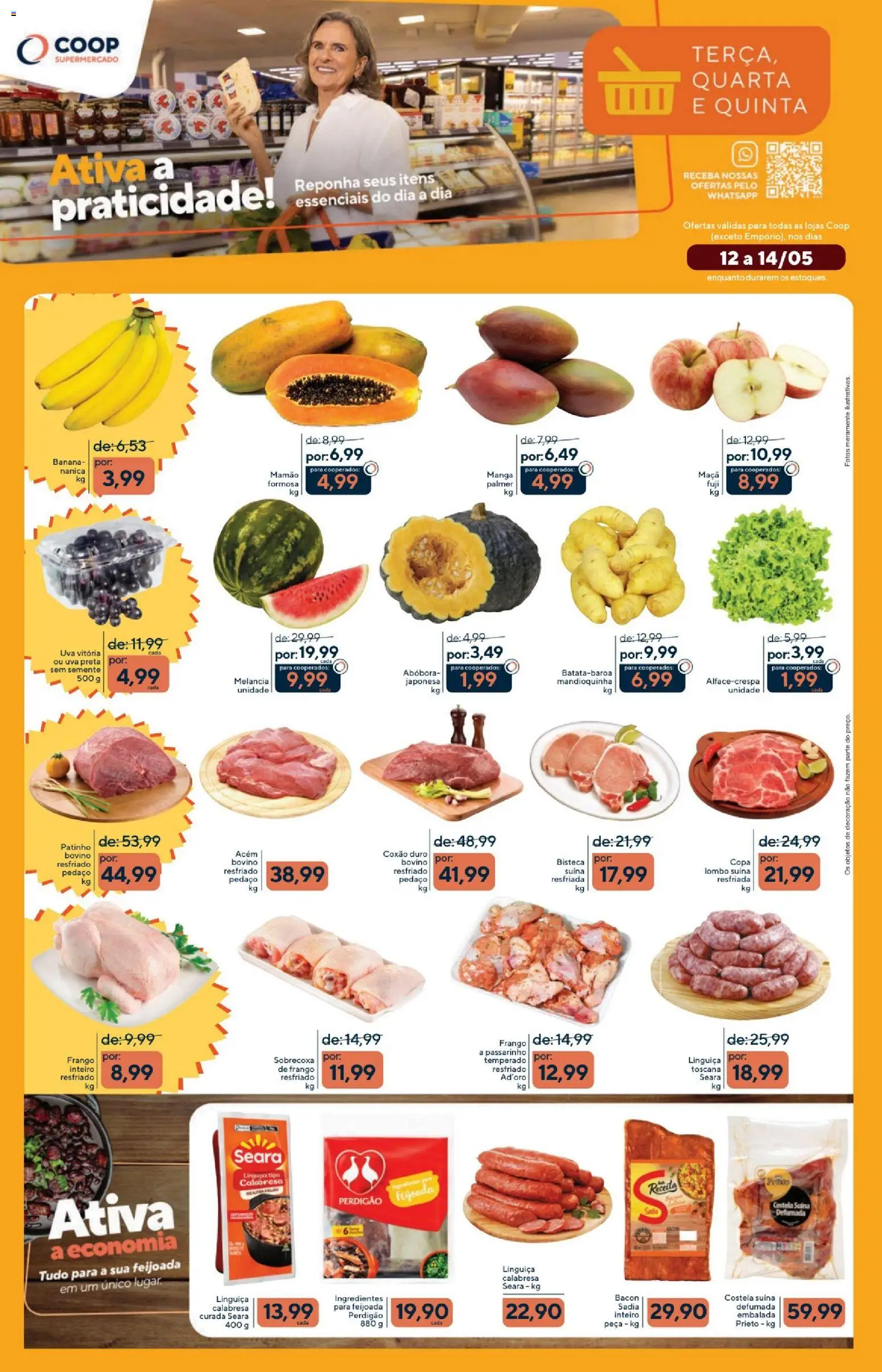 Coop Folheto - válido de 12.05.2026 | Página: 1 | Produtos: Linguiça, Acém, Copa, Mamão