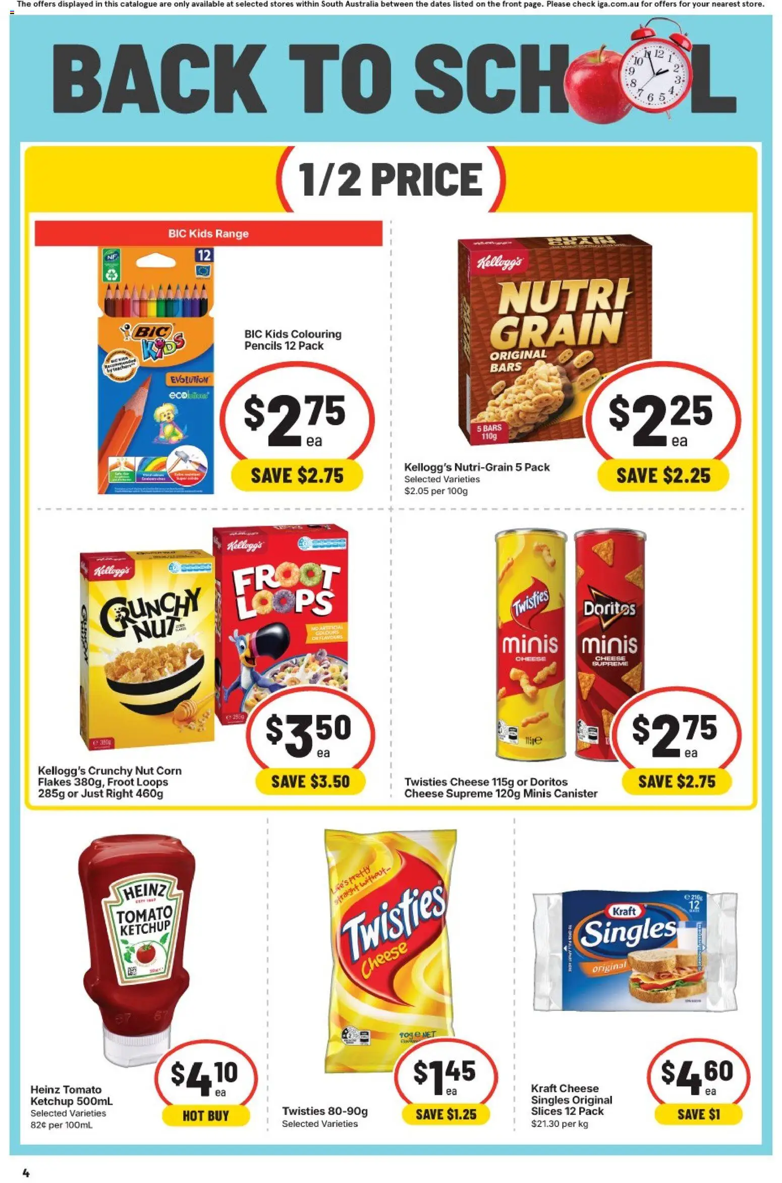 IGA catalogue - valid from 30/09/2026 | Page: 4 | Products: Corn, Cheese, Flakes, Tomato