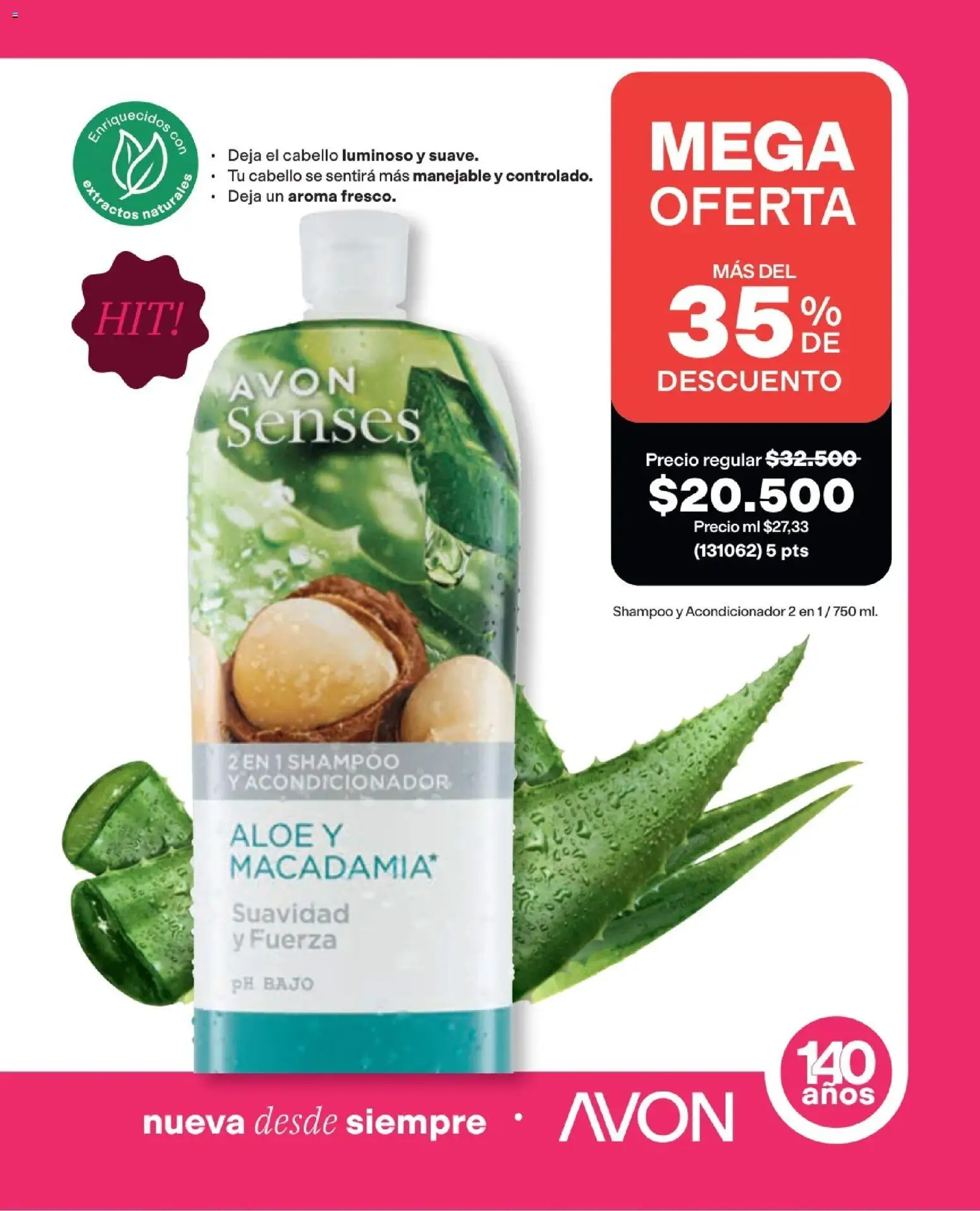 Avon revista - valida desde el 16/08/2026 | Página: 220 | Productos: Bajo, Shampoo, Acondicionador