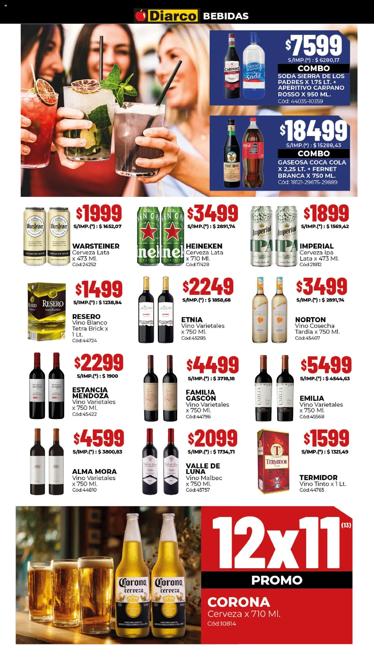 Diarco ofertas │ válido desde el 06/04/2026 | Página: 7 | Productos: Vino tinto, Bebidas, Fernet, Soda