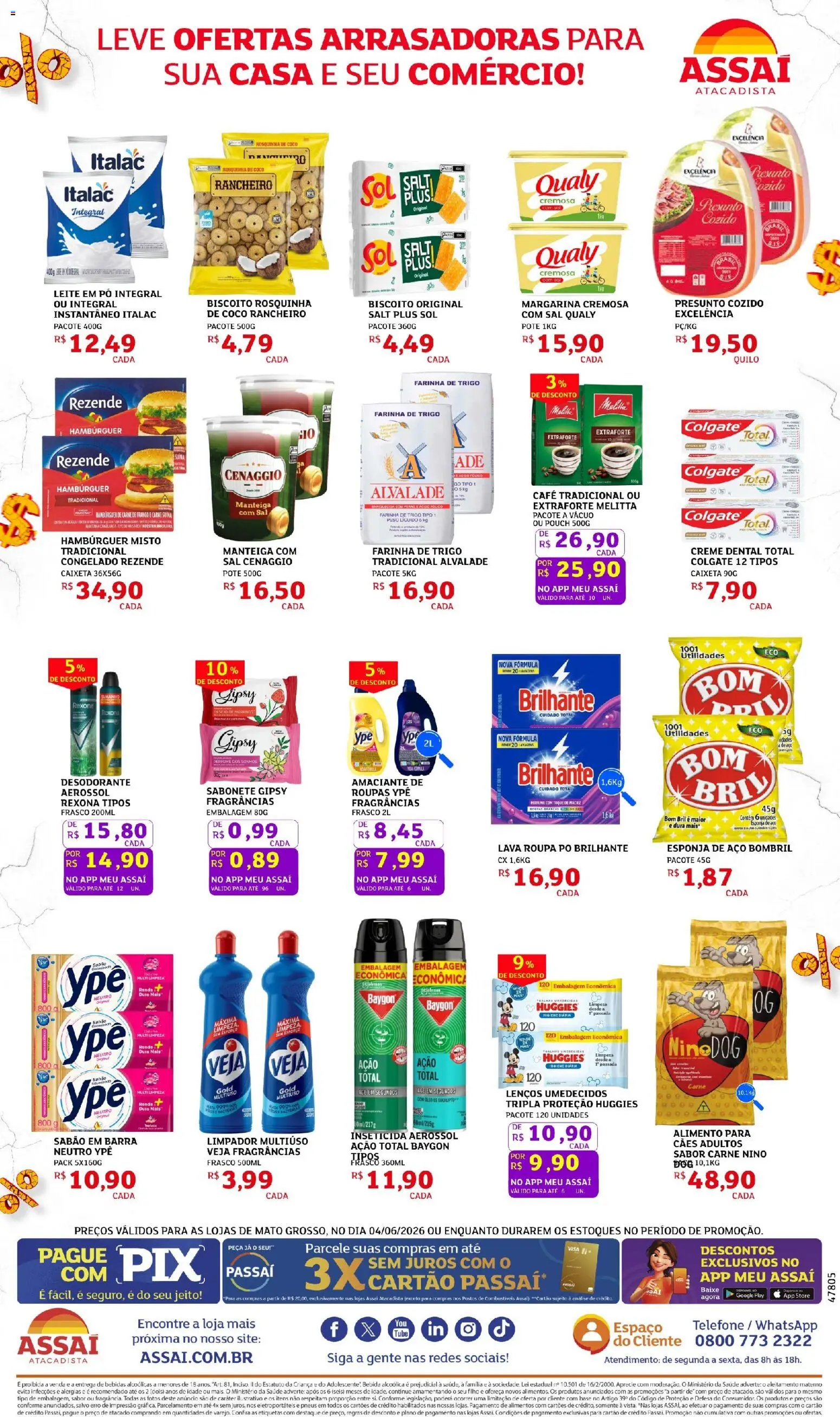 Assaí Atacadista Folheto - válido de 04.06.2026 | Página: 2 | Produtos: Perfume, Limpador multiuso, Carne de frango, Bebida