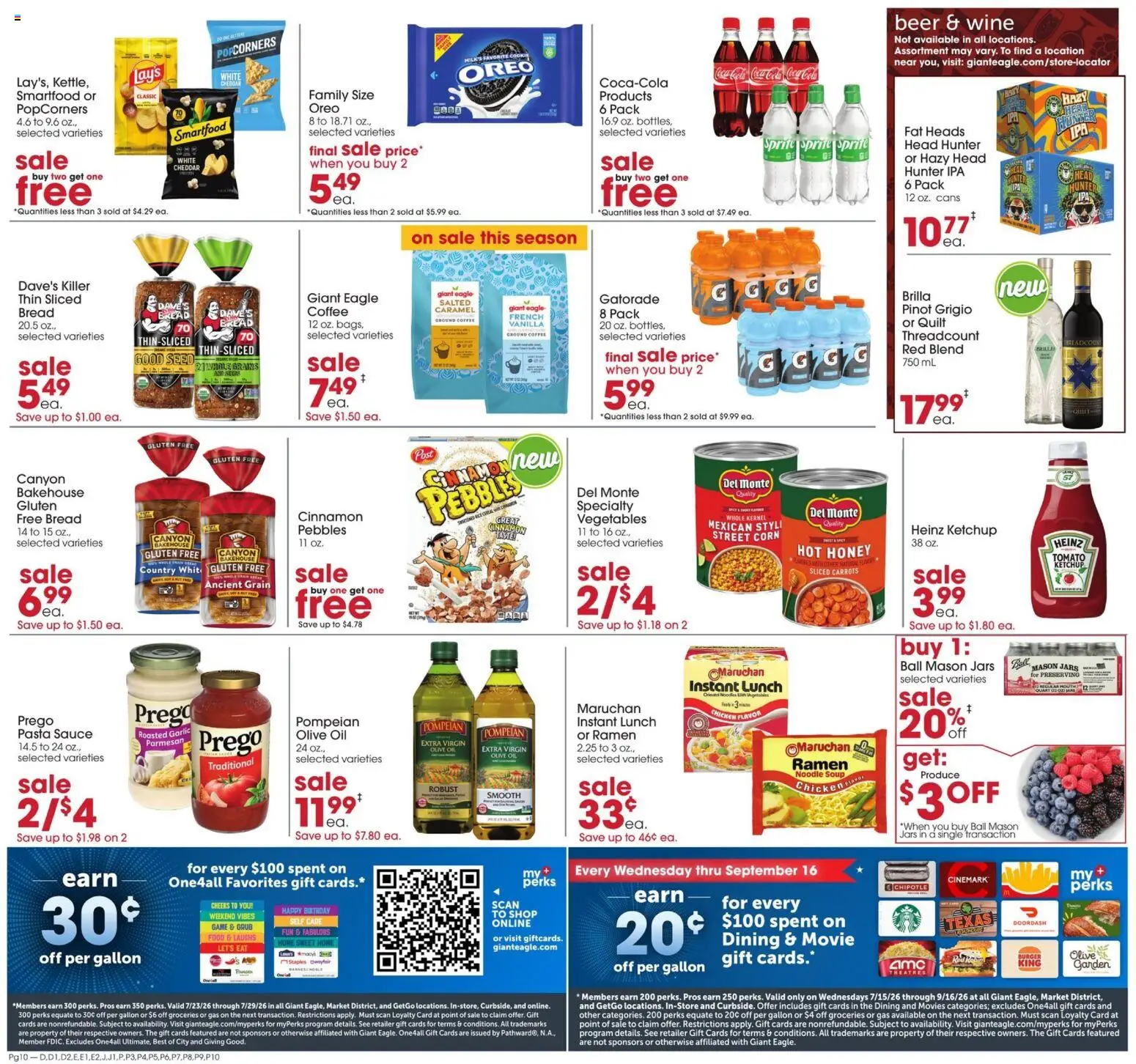 Giant Eagle Weekly Ad - valid from 07/23/2026 | Page: 10 | Products: Pasta, Ketchup, Garlic, Quilt