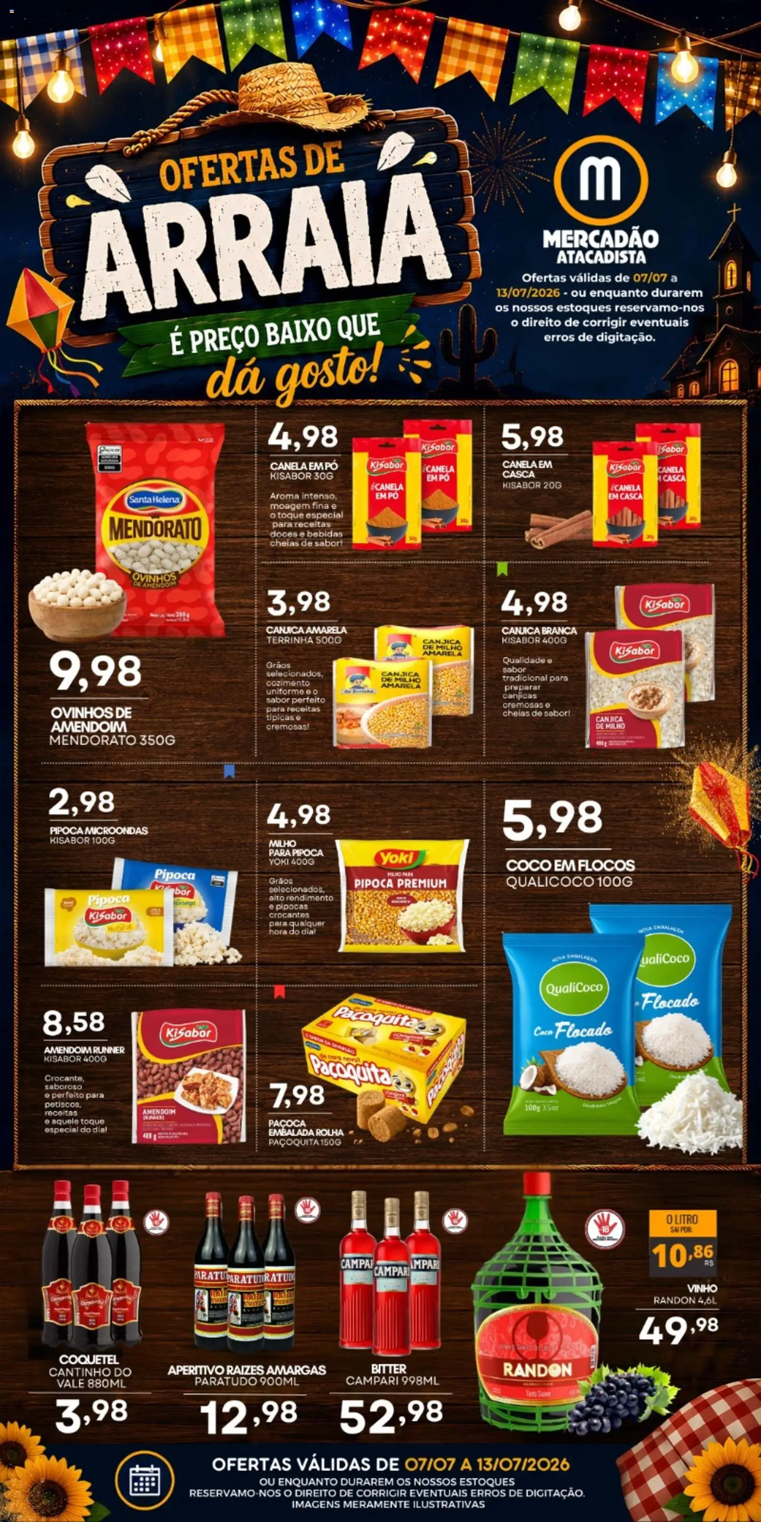 Mercadão Atacadista Folheto - válido de 07/07/2026 | Página: 1 | Produtos: Pó, Microondas, Baixo, Paçoca