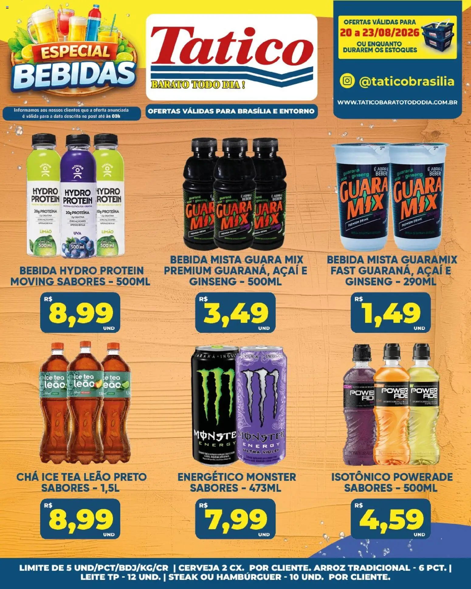 Tatico Folheto - válido de 21/08/2026 | Página: 27 | Produtos: Guaraná, Chá, Hambúrguer, Bebida
