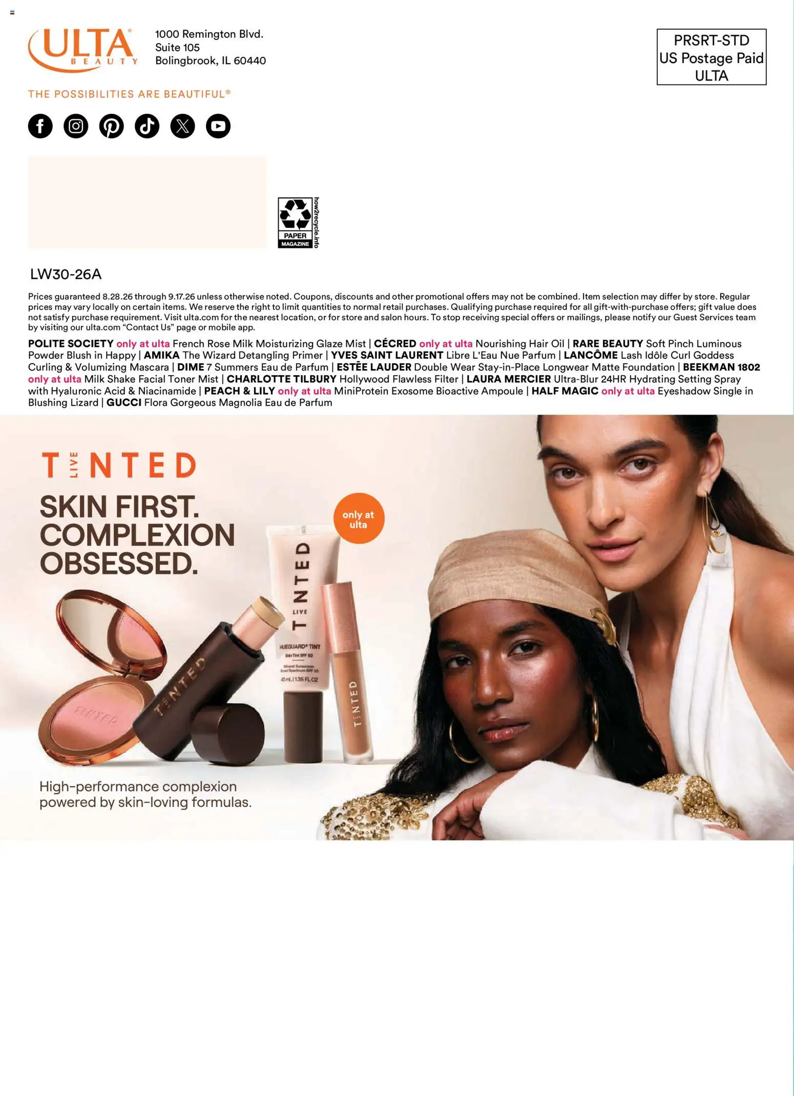 Ulta Beauty Weekly Ad - valid from 08/28/2026 | Page: 56 | Products: Foundation, Hair oil, Magazine, Peach