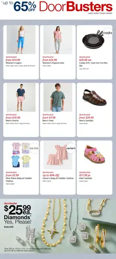 Preview of JCPenney weekly ads valid from 20.05.2026 | Page: 2 | Products: Pan, Shorts, Sandals, Iron