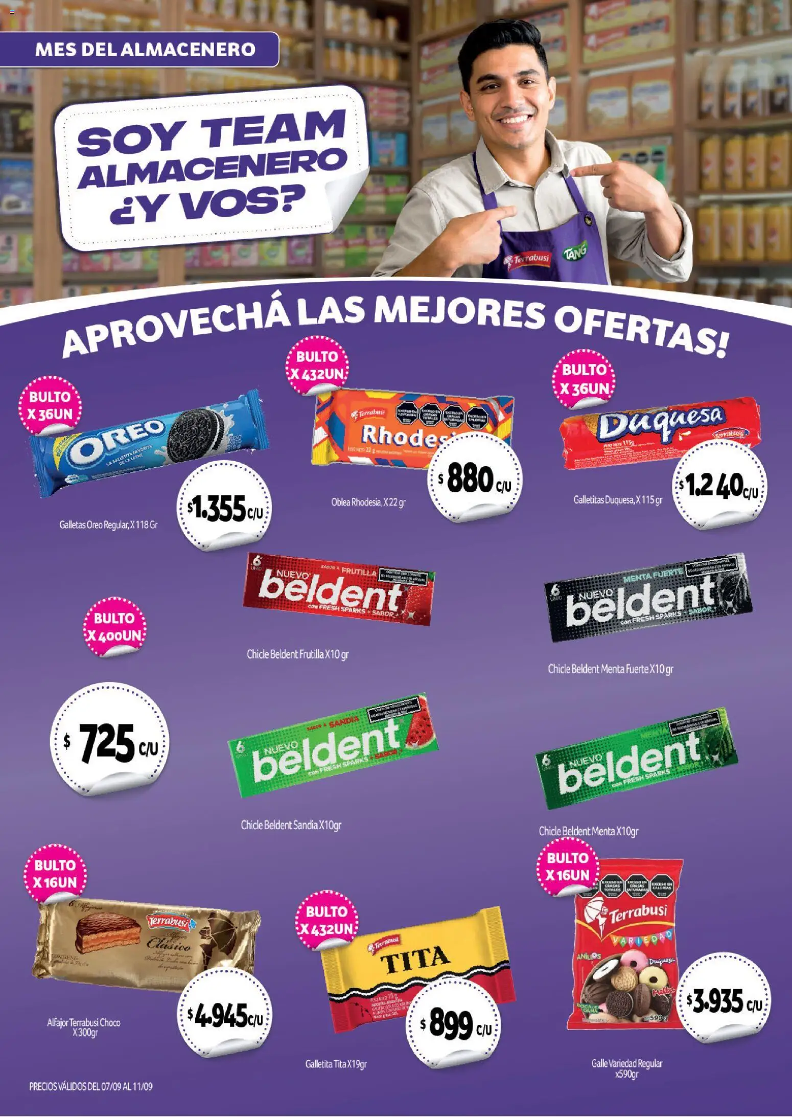 Makro Mes del almacenero │ válido desde el 07/09/2026 | Página: 3 | Productos: Galletitas, Frutilla, Sandía, Oreo