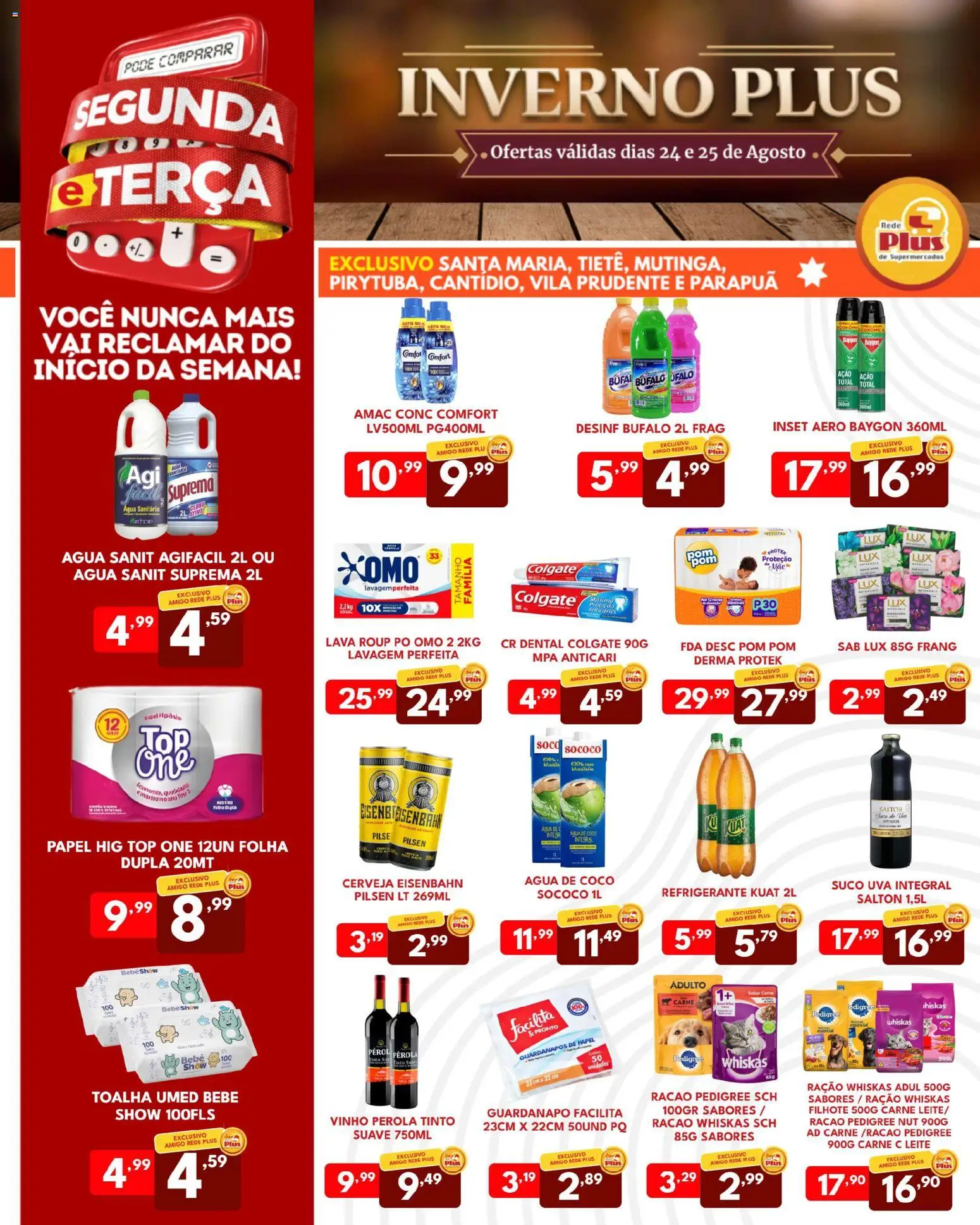 Rede Plus Supermercados Folheto - válido de 24/08/2026 | Página: 2 | Produtos: Pó, Água de coco, Uva, Suco