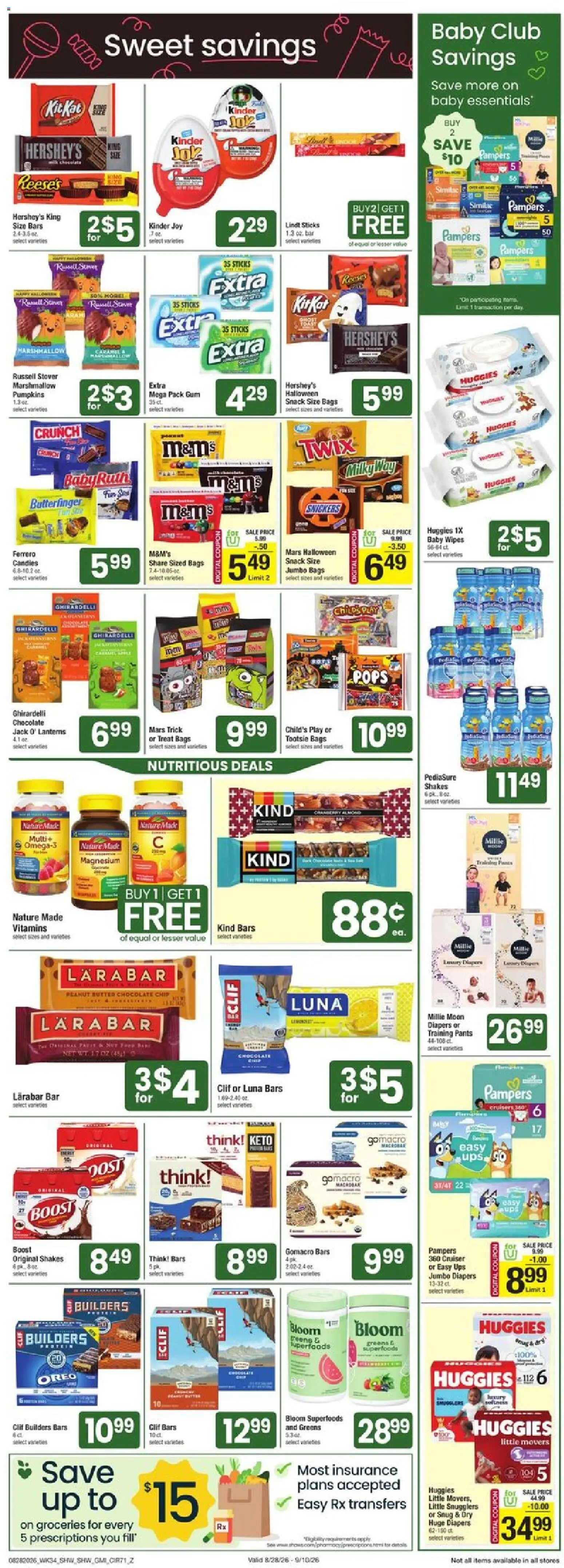 Shaw's Weekly Ad - valid from 08/28/2026 | Page: 6 | Products: Ring, Butter, Snickers, Lindt