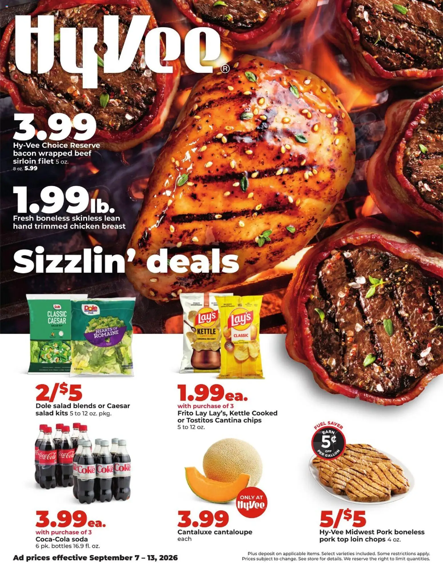HyVee Weekly Ad - valid from 09/07/2026 | Page: 1 | Products: Beef, Salad, Beef sirloin, Filet