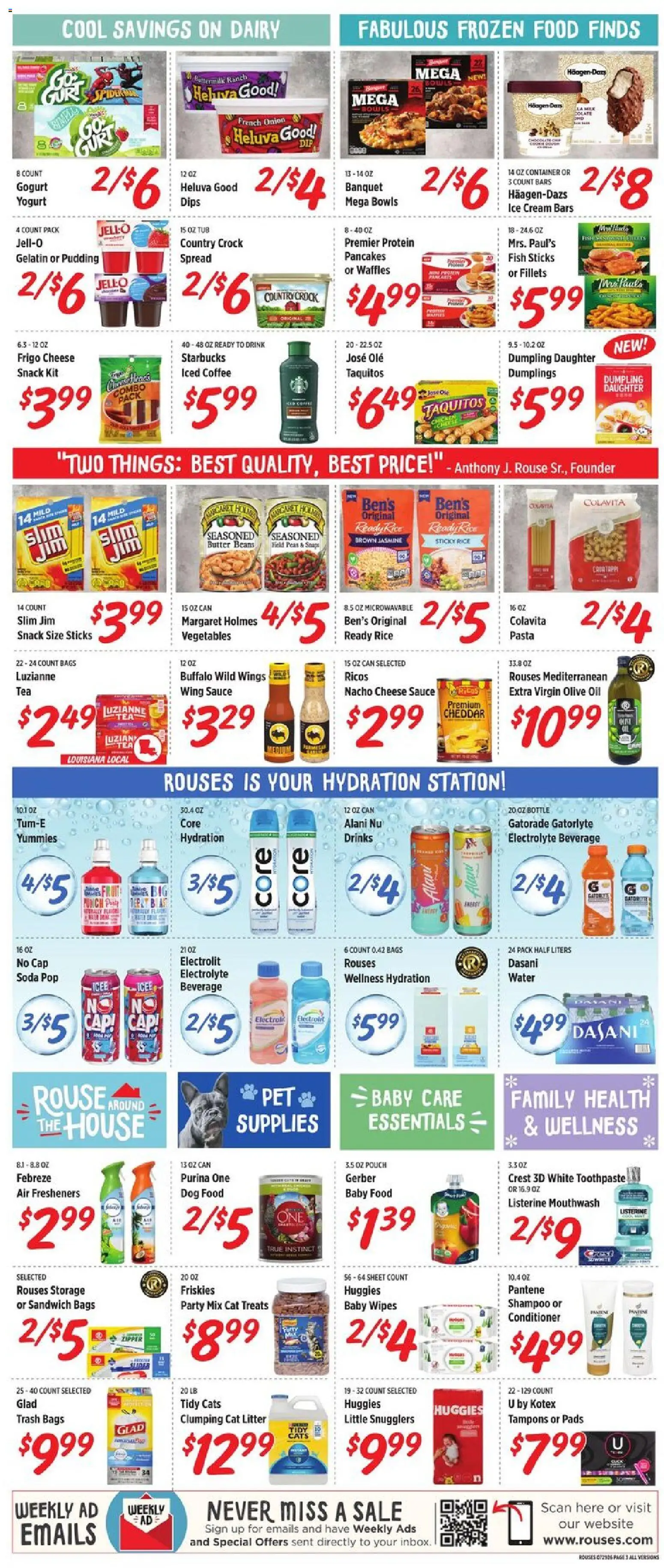Rouses Weekly Ad - valid from 07/29/2026 | Page: 7 | Products: Dog Food, Cat Litter, Tampons, Sheet