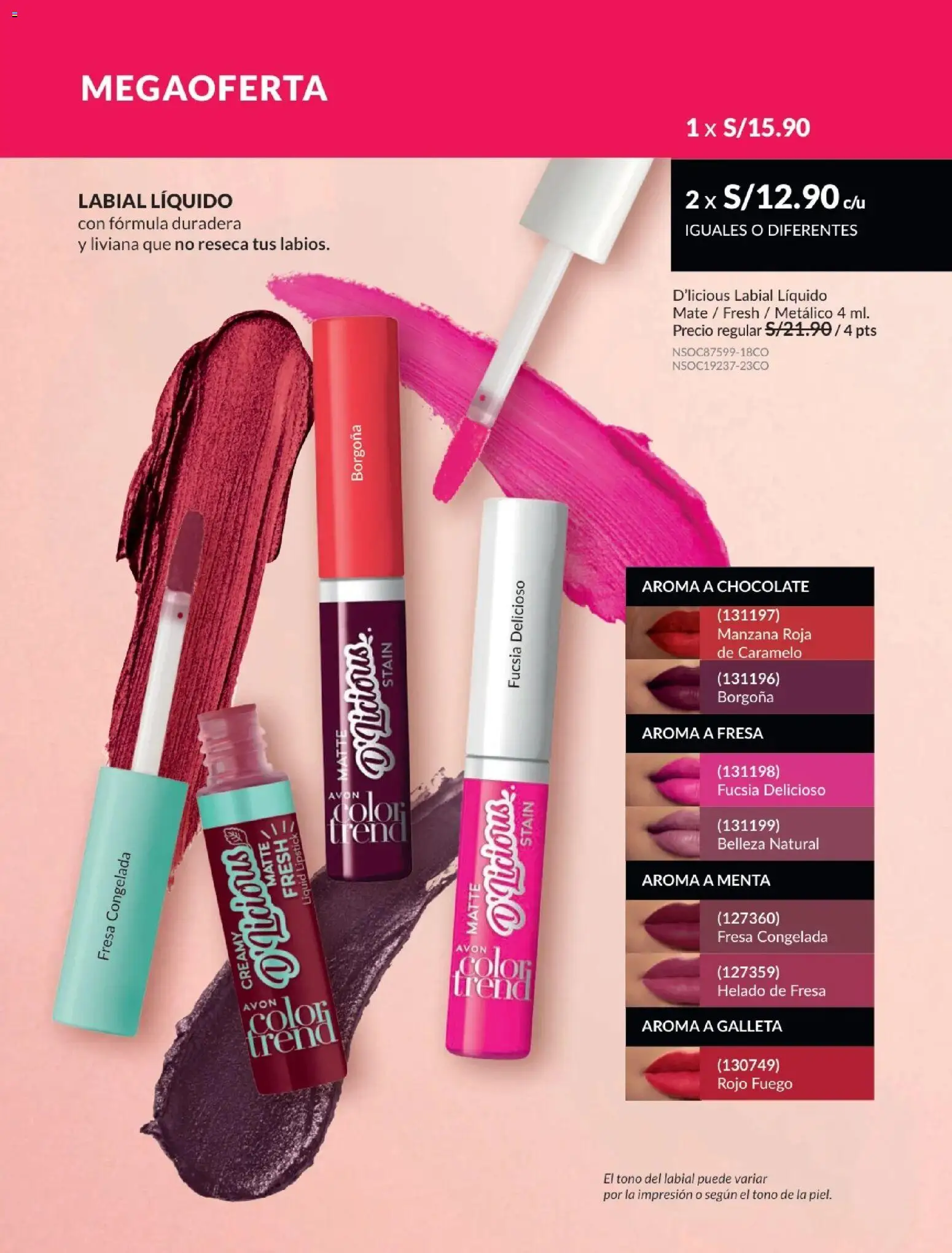 Catálogo Avon válido desde 21.04.2026 | Página: 72 | Productos: Chocolate, Helado
