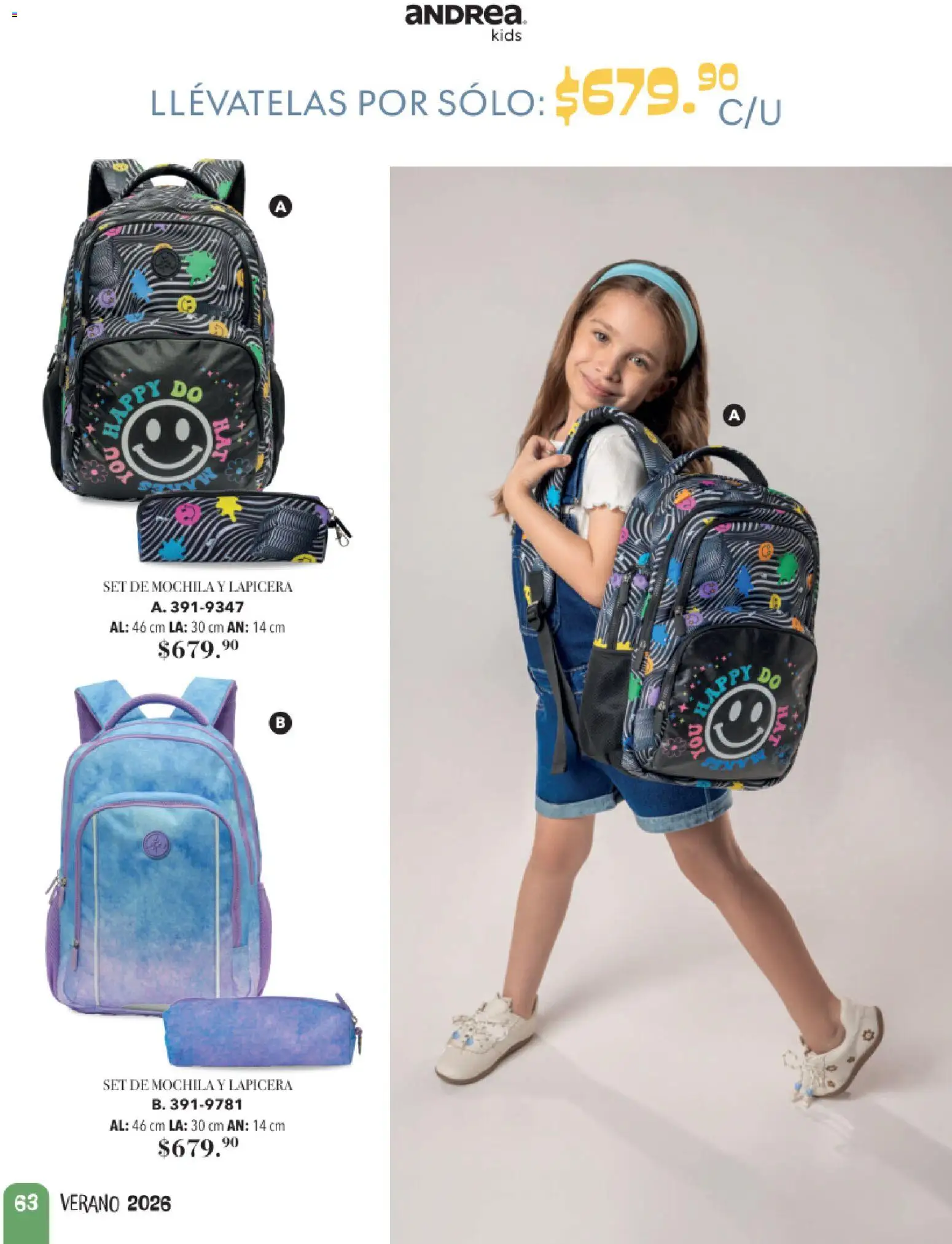 Nuevas ofertas de Andrea válidas en toda la República Mexicana desde el 24/05/2026. ¡Encuentra las mejores ofertas en Andrea catálogo Accesorios para todos! | Página: 63 | Productos: Mochila