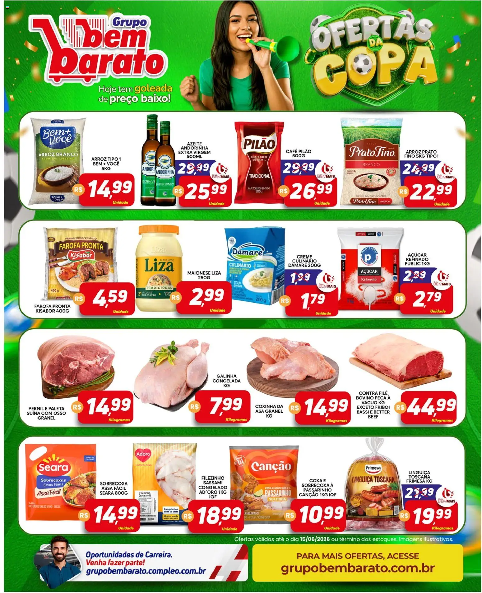 Supermercado Bem Barato Folheto - válido de 09.06.2026 | Página: 2 | Produtos: Café, Copa, Baixo, Farofa
