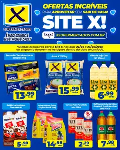 X Supermercados ofertas incríveis - Pré-Visualização do folheto da loja X Supermercados, válido de 22/06/2026