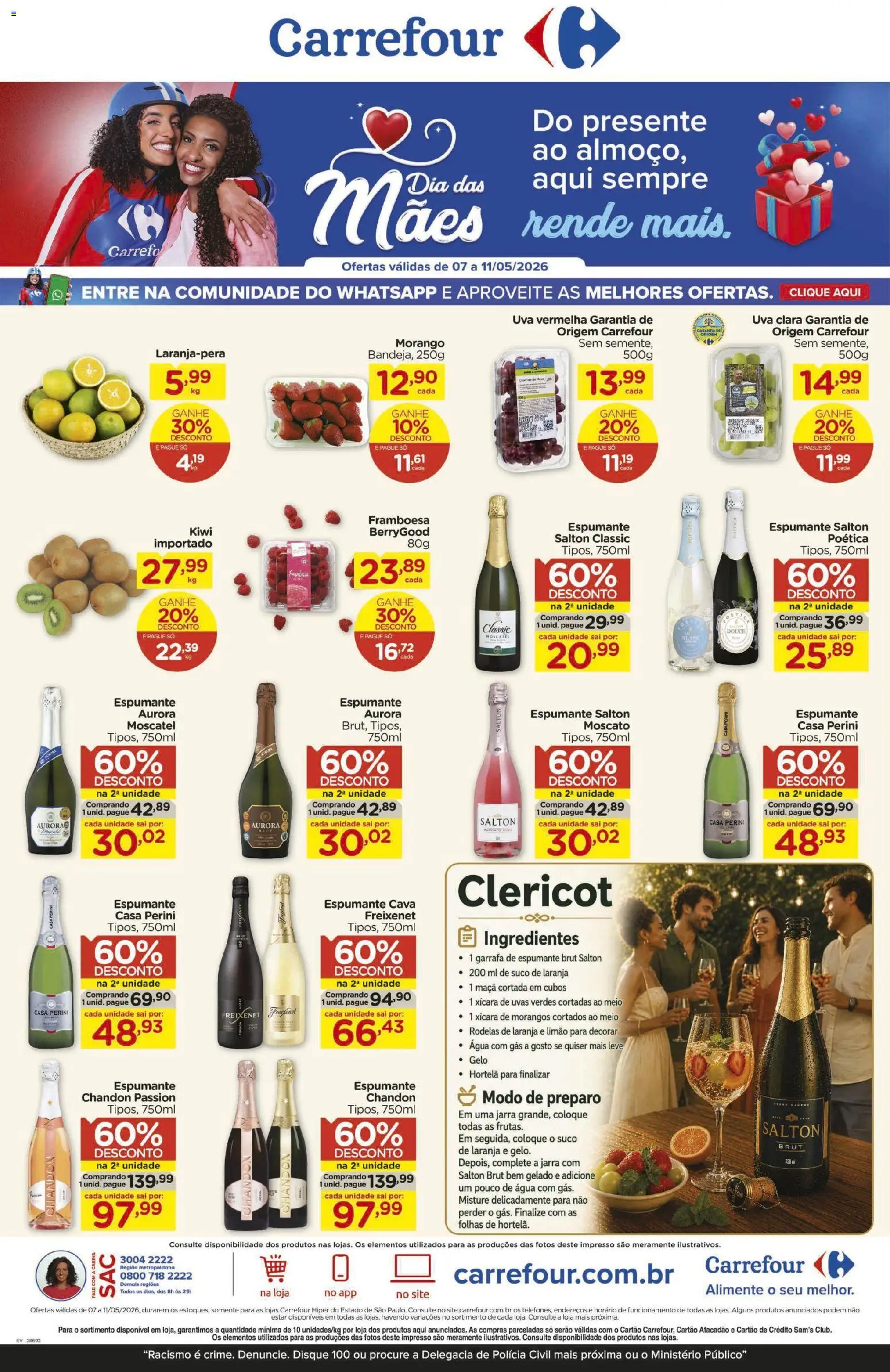Carrefour Folheto - válido de 07.05.2026 | Página: 5 | Produtos: Hortelã, Água com gás, Suco, Uvas