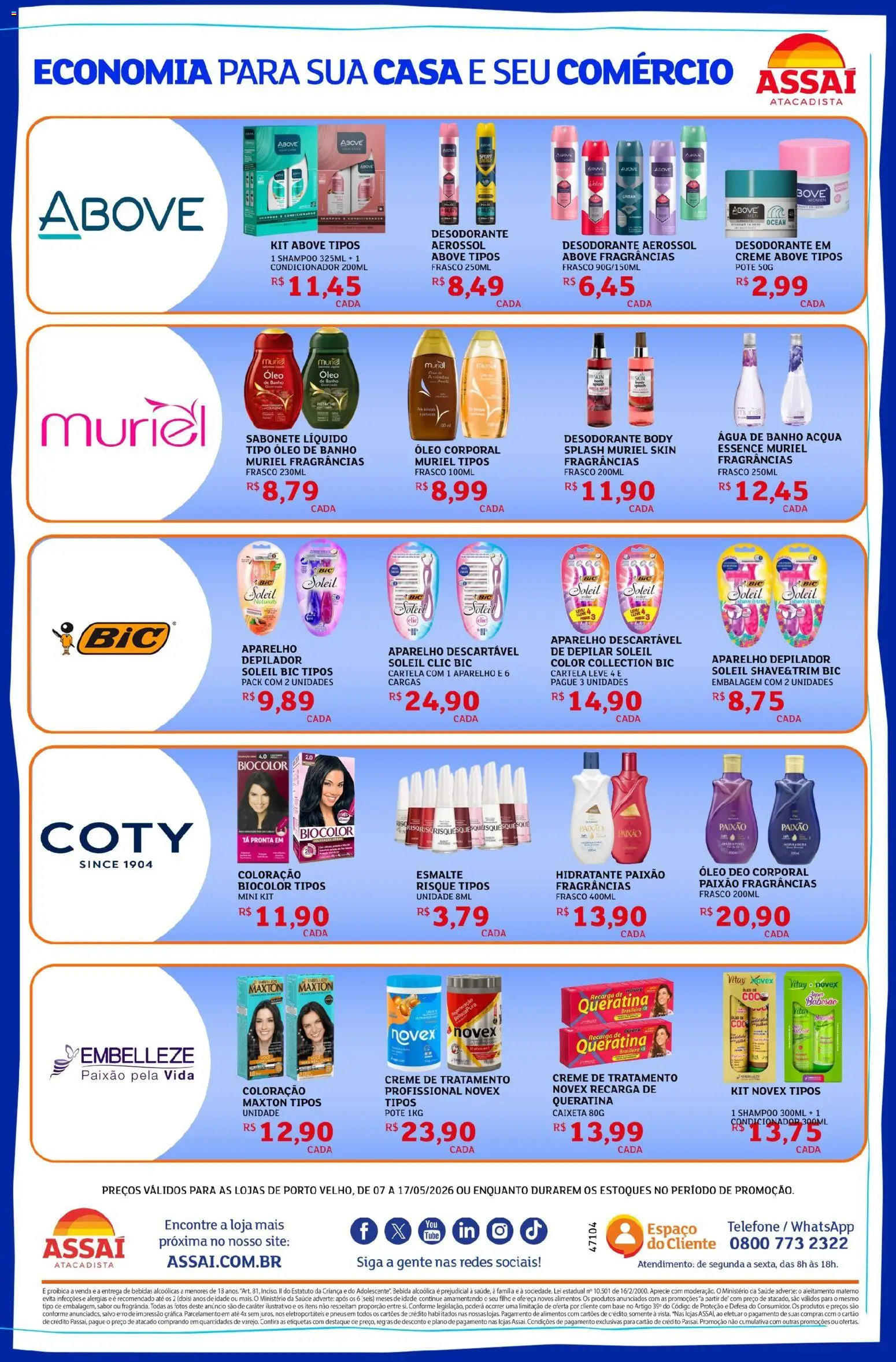 Assaí Atacadista Folheto - válido de 08.05.2026 | Página: 3 | Produtos: Base, Bebida, Body, Sabonete líquido