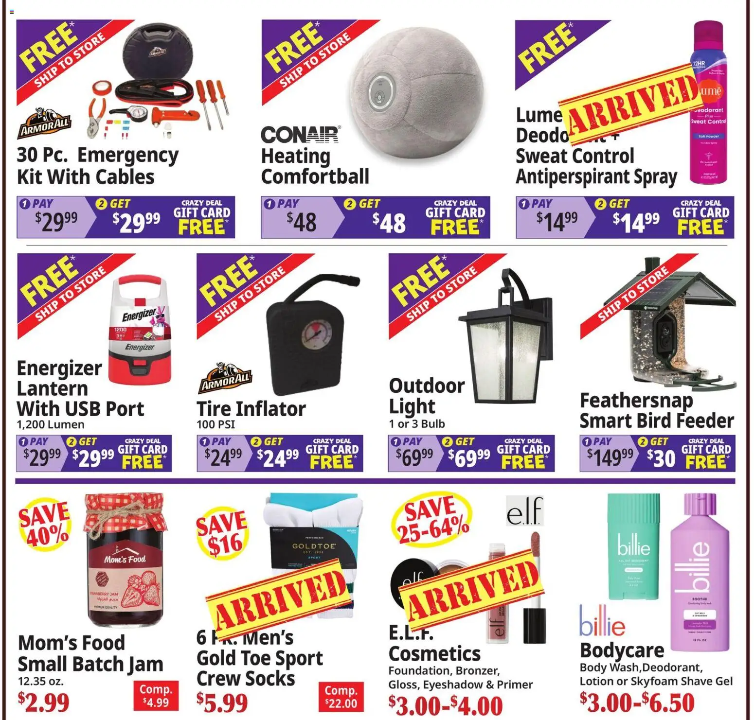 Ocean State Job Lot Ad - valid from 07/23/2026 | Page: 2 | Products: Tire, Eyeshadow, Antiperspirant, Usb