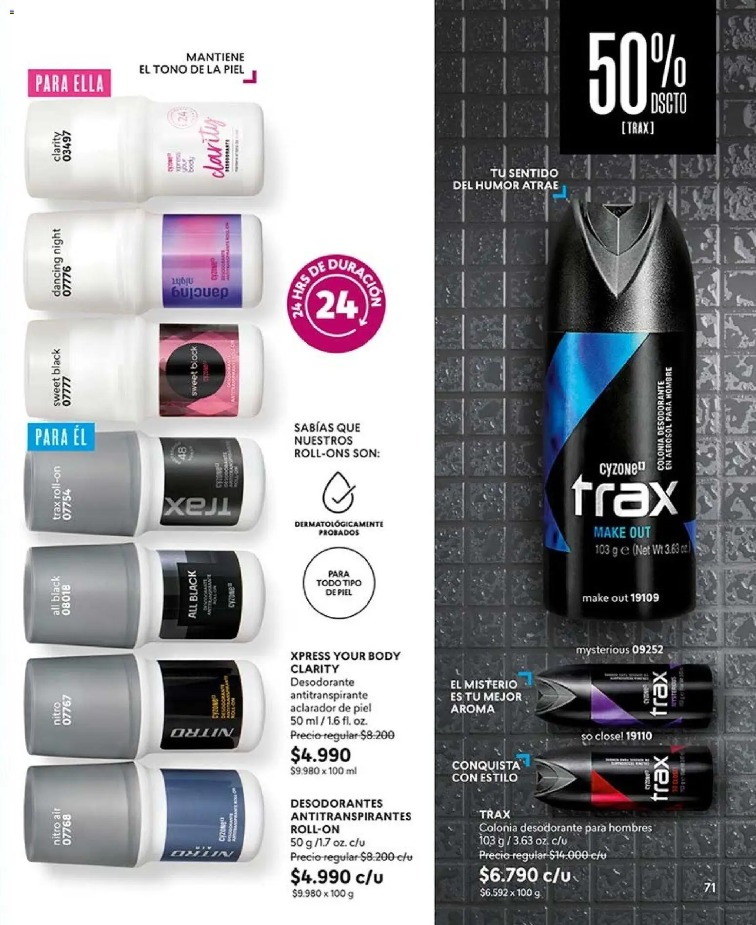 Catálogo CyZone Campaña 14 │ válido desde el 16.08.2026 | Página: 71 | Productos: Body, Desodorante, Antitranspirante
