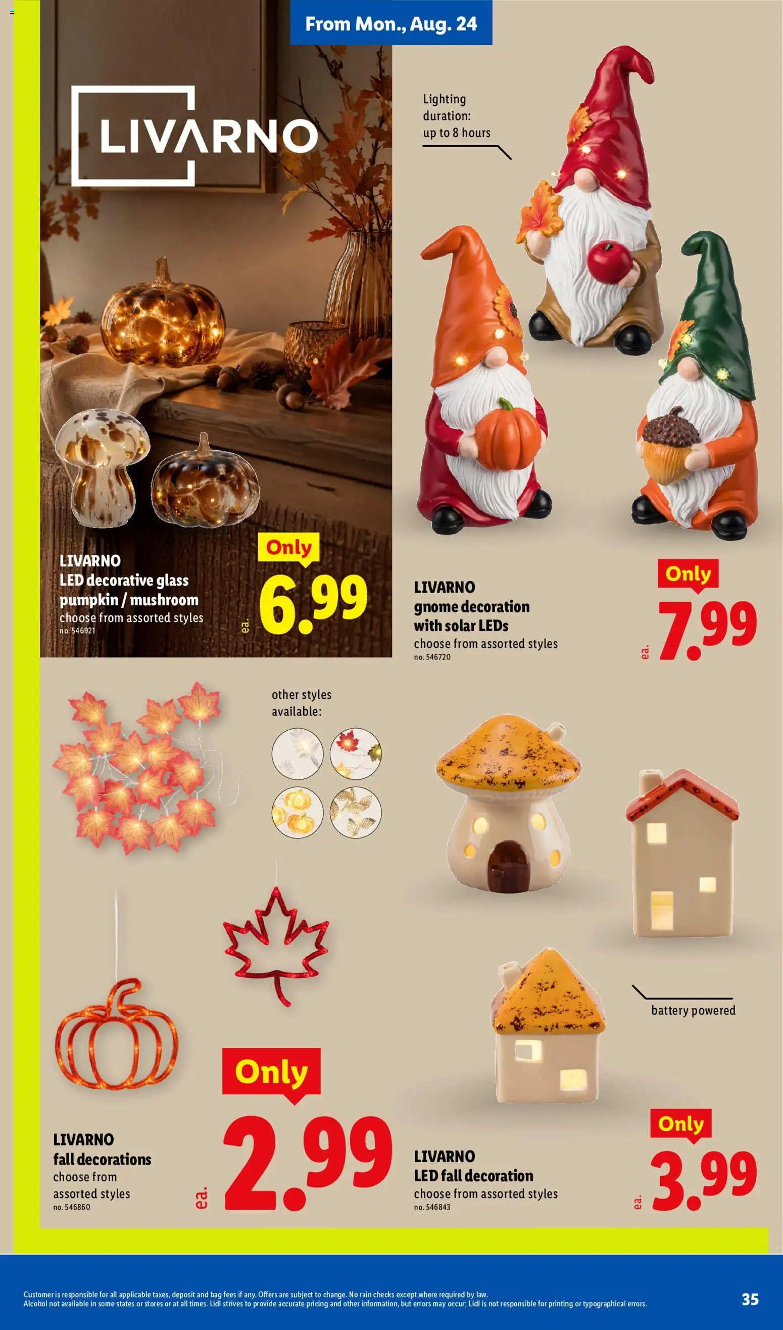 Lidl Weekly Ad - valid from 08/19/2026 | Page: 35 | Products: Lighting, Decorations, Battery, Alcohol