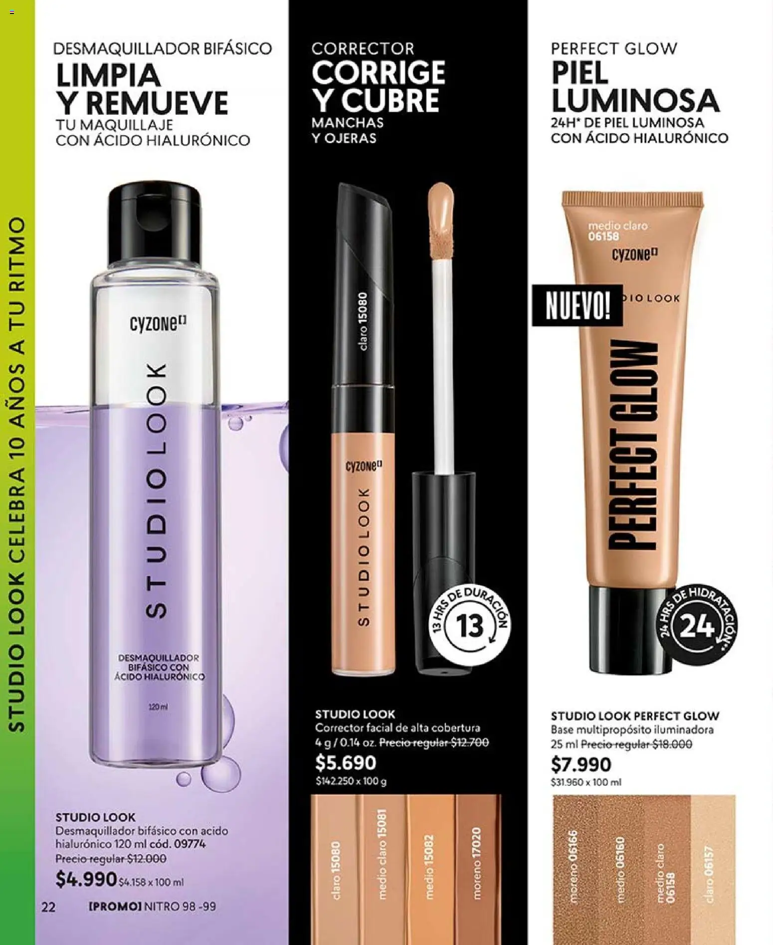 Catálogo CyZone Campaña 11 │ válido desde el 14.06.2026 | Página: 22 | Productos: Maquillaje, Corrector, Base