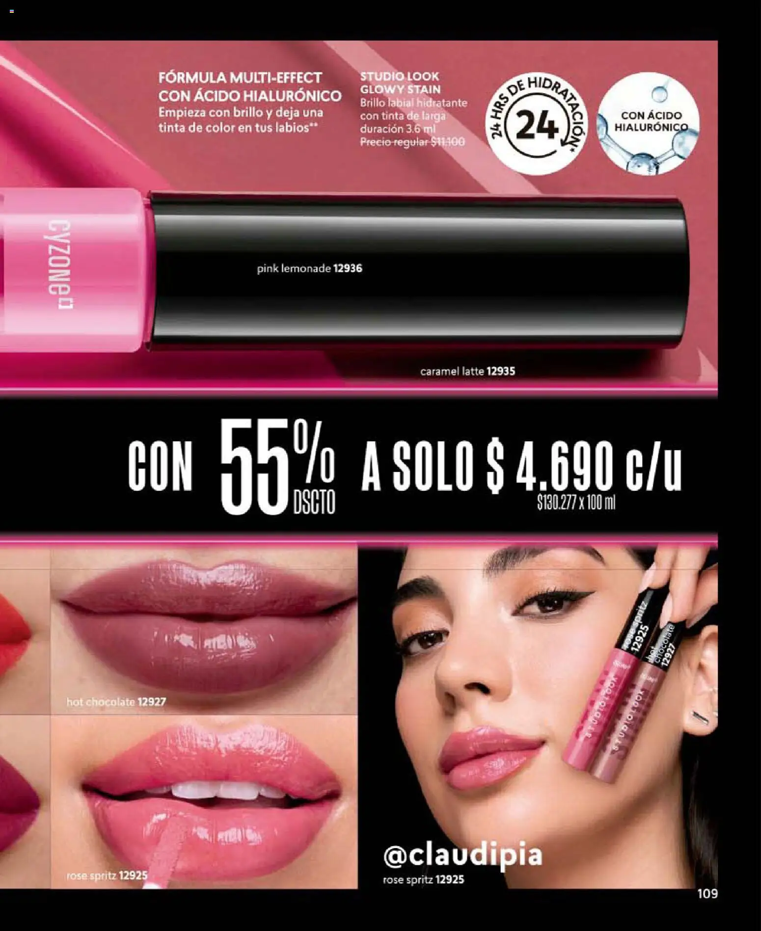 Catálogo CyZone Campaña 10 │ válido desde el 01.06.2026 | Página: 109 | Productos: Brillo, Chocolate, Labial