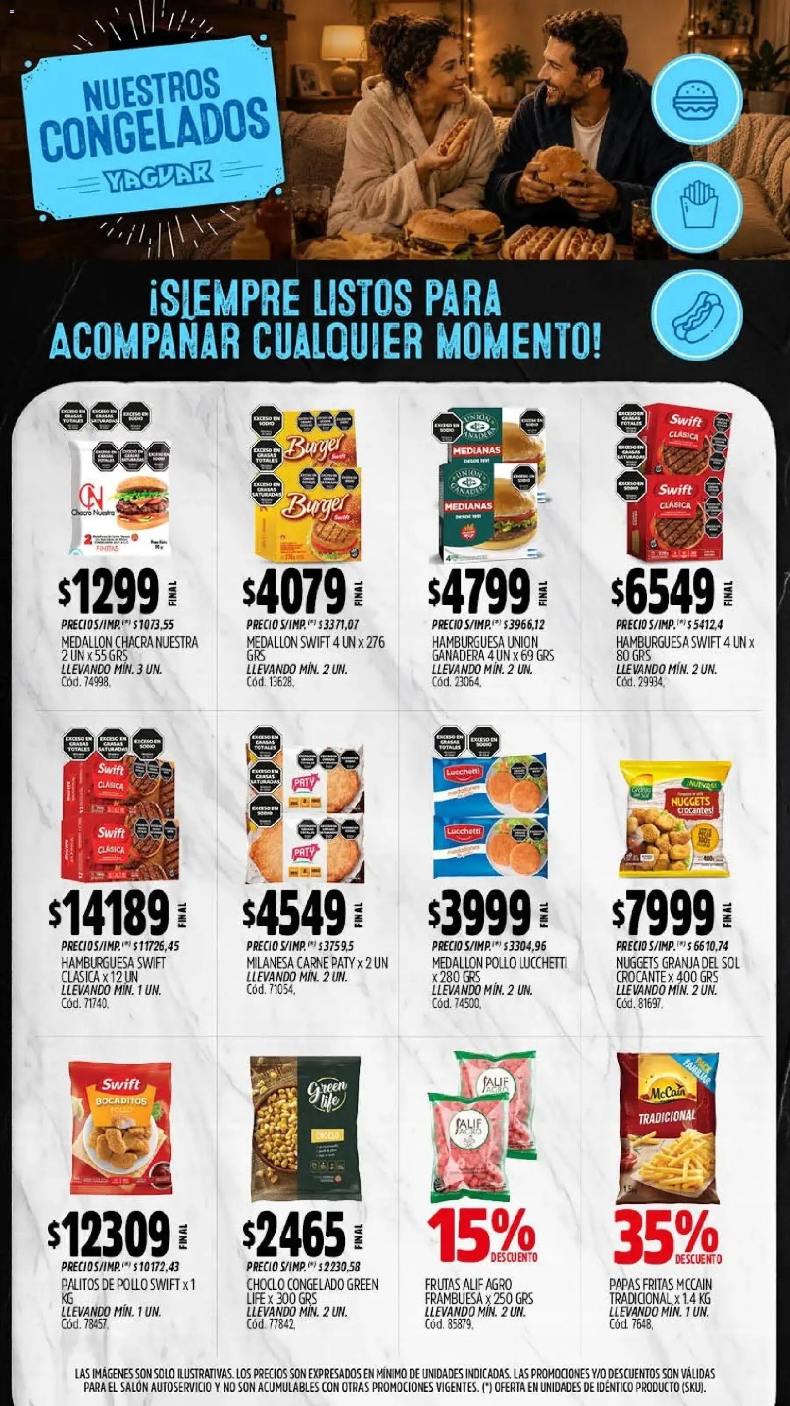 Yaguar - Oferta Semanal Jujuy │ válido desde el 27/07/2026 | Página: 12 | Productos: Pollo, Choclo, Milanesa, Papas fritas