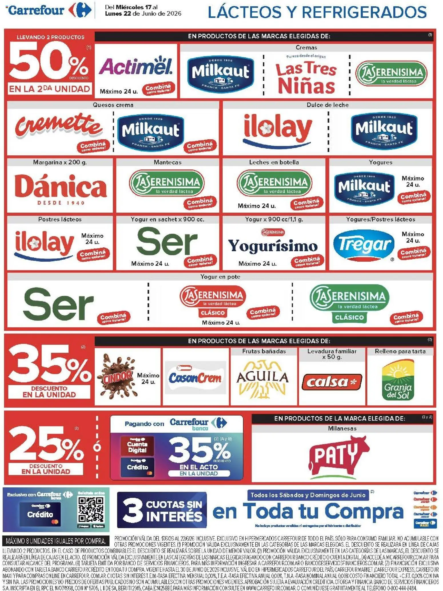 Carrefour - Carrefour Hiper │ válido desde el 17.06.2026 | Página: 12 | Productos: Sobre, Dulce de leche, Yogur, Margarina