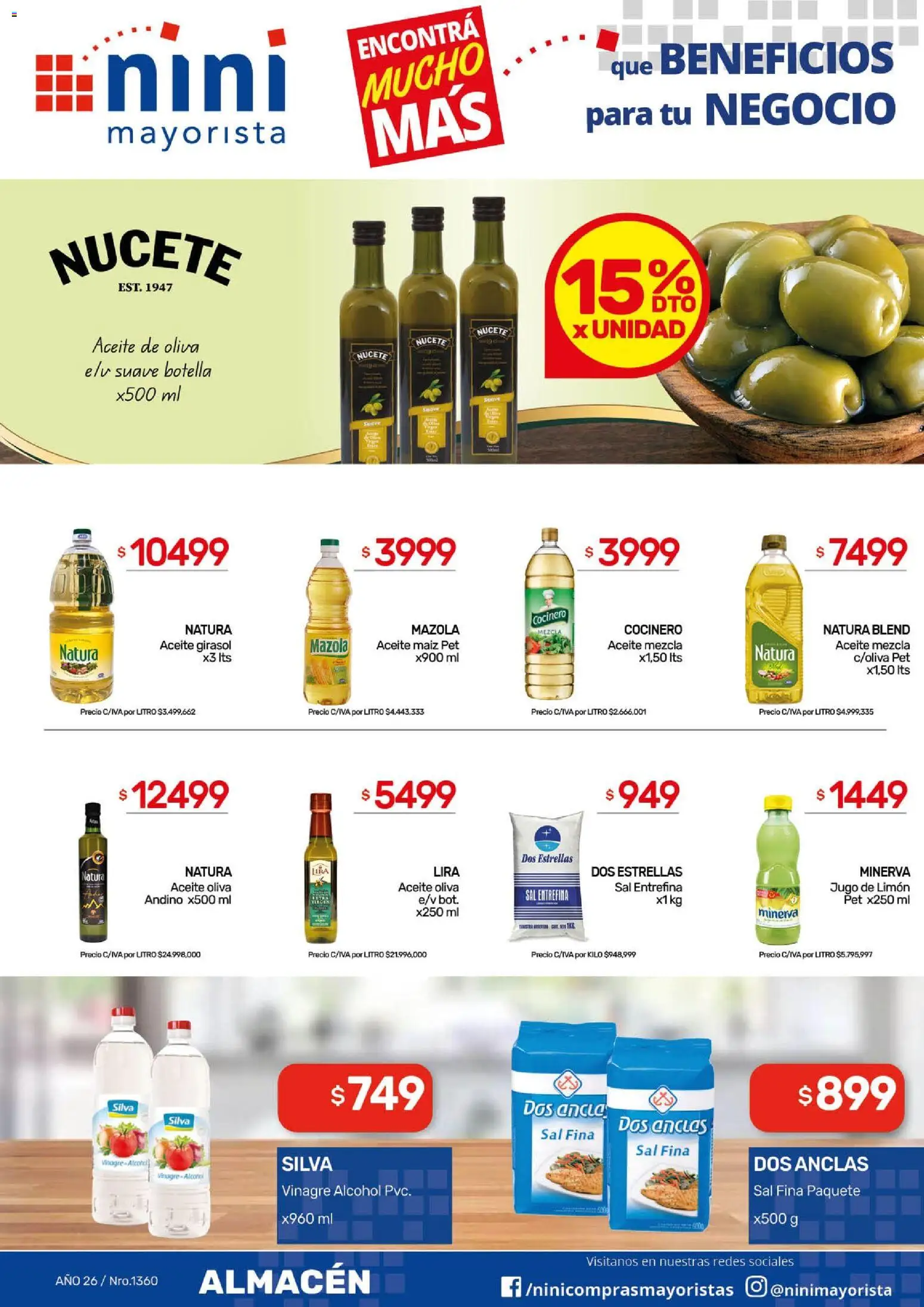 NINI Mayorista ofertas │ válido desde el 18.05.2026 | Página: 20 | Productos: Botella, Aceite, Limón, Jugo