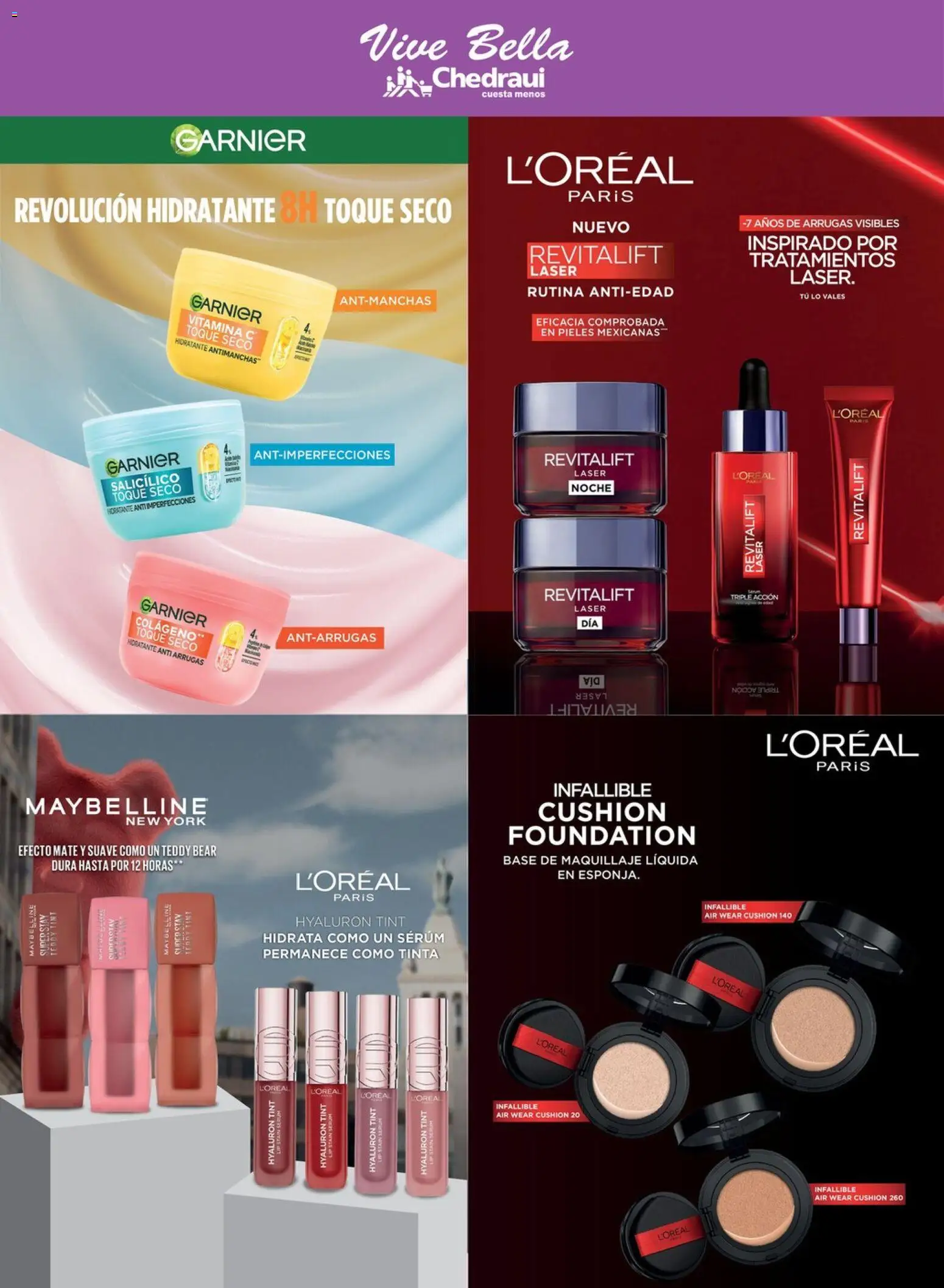 Nuevas ofertas de Chedraui válidas en toda la República Mexicana desde el 04.05.2026. ¡Encuentra las mejores ofertas en Chedraui folleto! | Página: 29 | Productos: Base de maquillaje, Serum, Mate, Maquillaje
