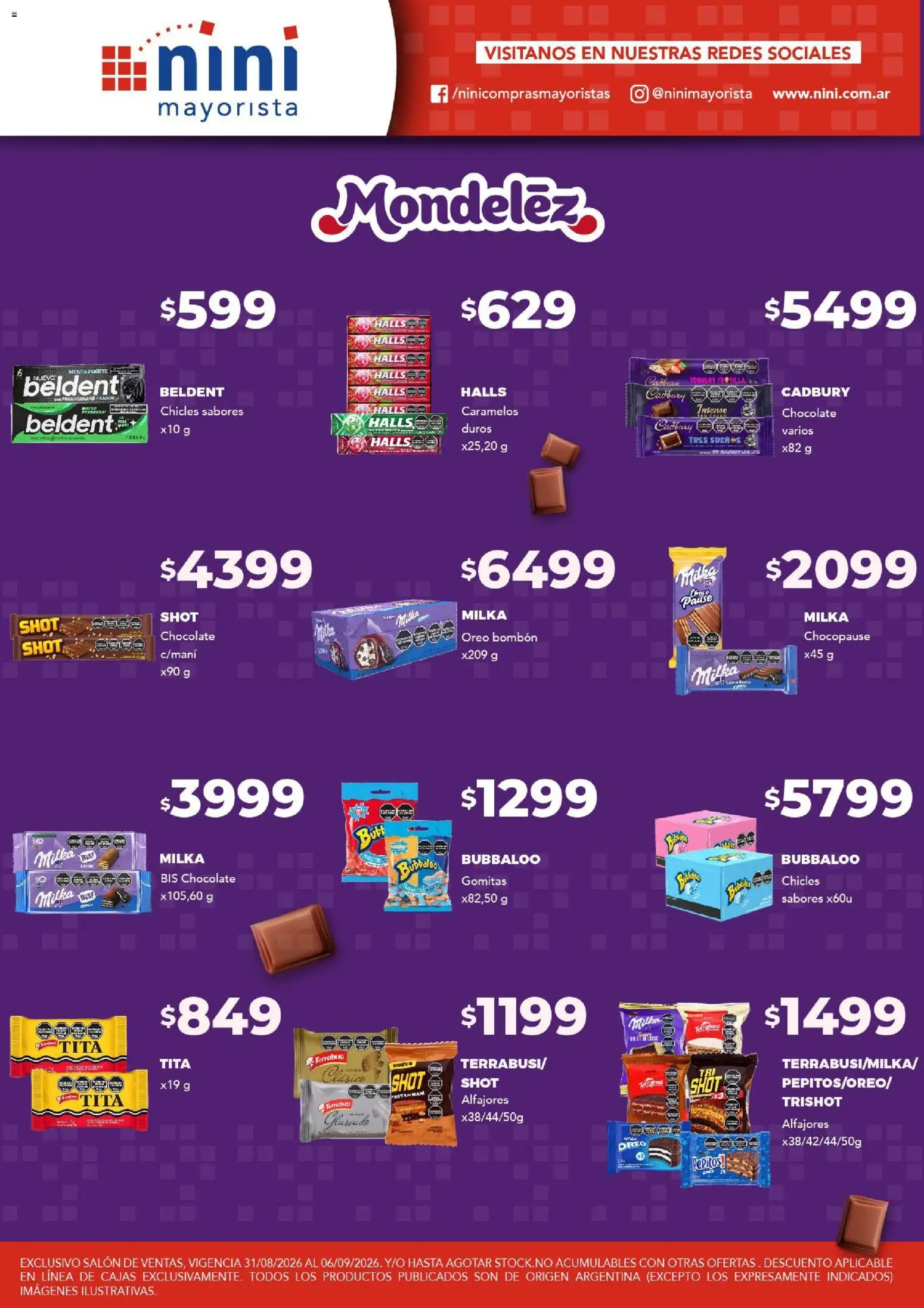 NINI Mayorista catálogo │ válido desde el 31/08/2026 | Página: 35 | Productos: Chicles, Glaseado, Oreo, Manta