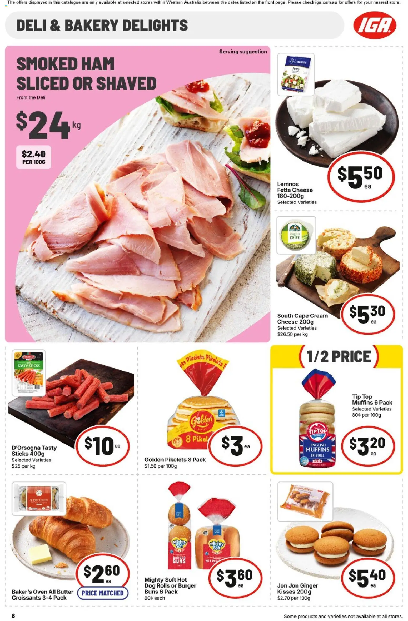 IGA catalogue - valid from 30/09/2026 | Page: 8 | Products: Cheese, Ham, Muffins, Cream