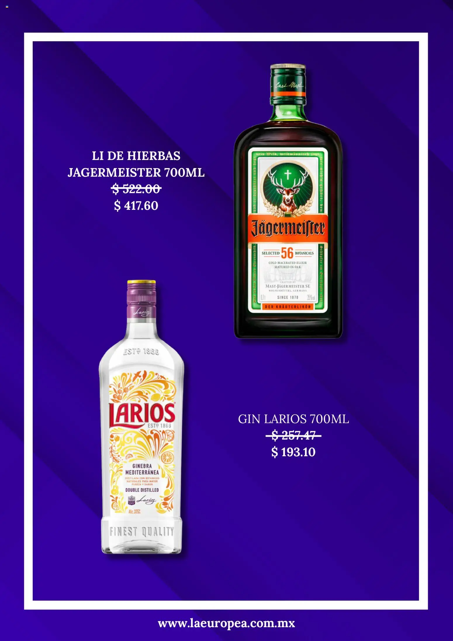 Nuevas ofertas de La Europea válidas en toda la República Mexicana desde el 25.05.2026. ¡Encuentra las mejores ofertas en La Europea Hot Sale! | Página: 5 | Productos: Gin, Ginebra