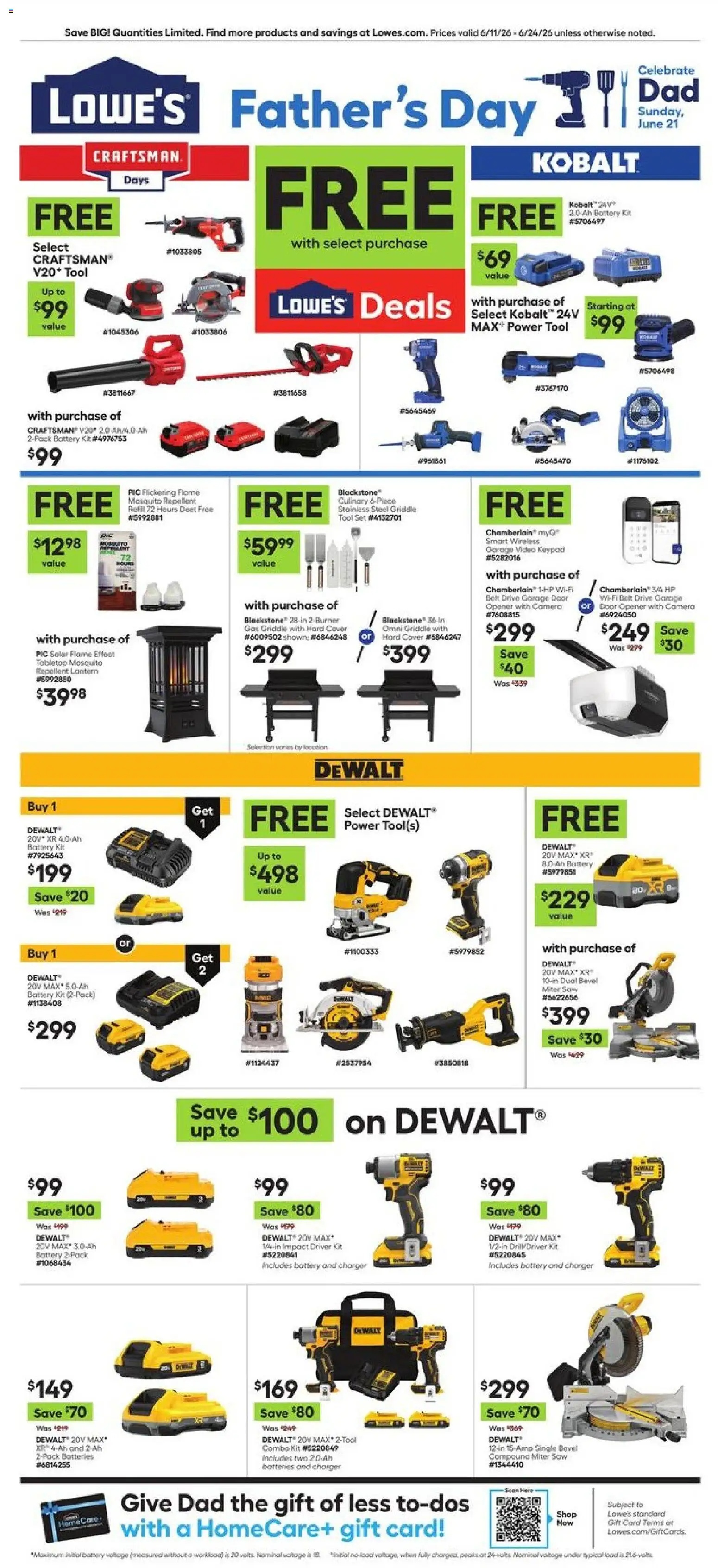 Lowe's Weekly Ad - valid from 11.06.2026 | Page: 3 | Products: Miter Saw, Video, Camera, Charger
