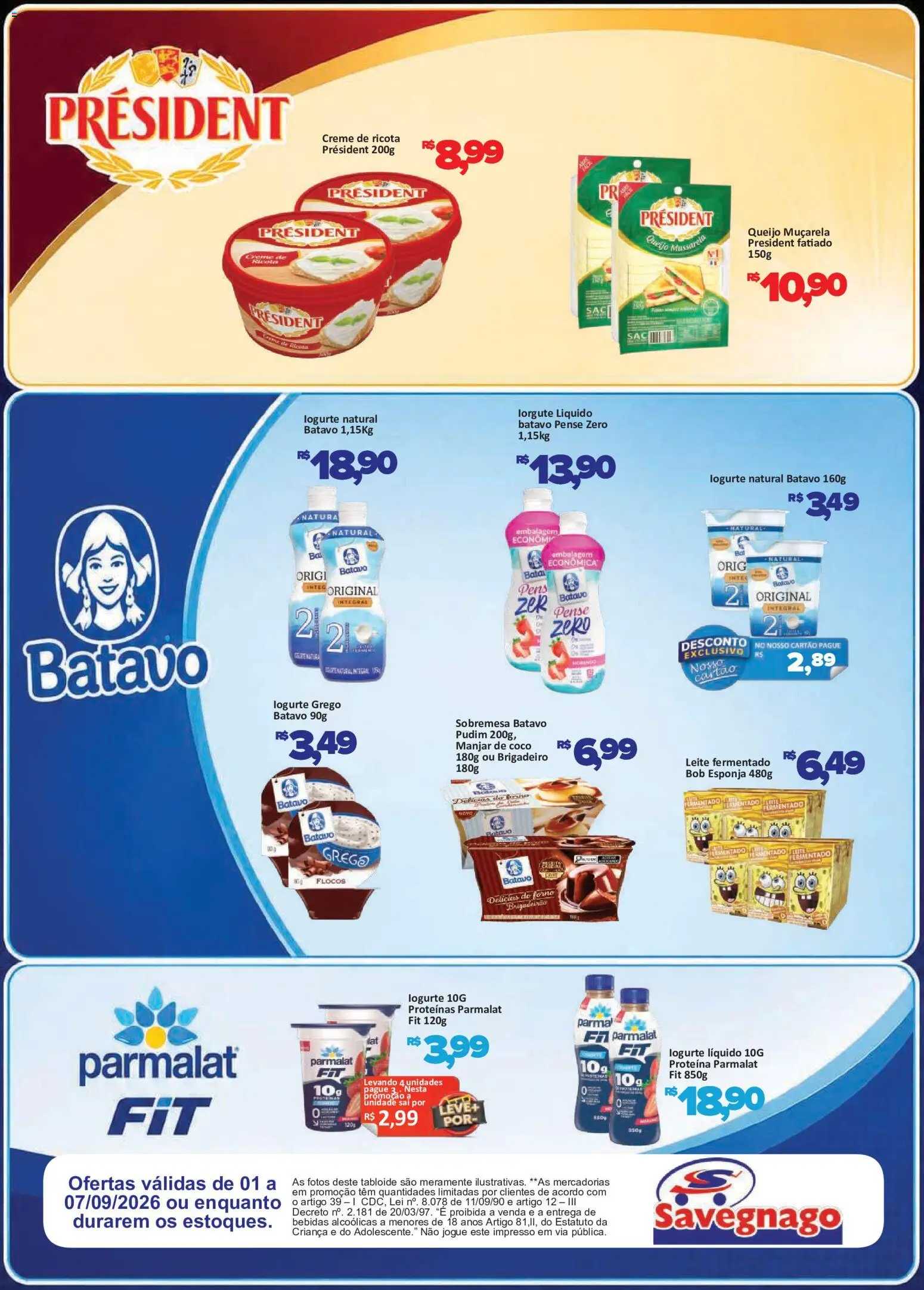 Savegnago Folheto - válido de 01/09/2026 | Página: 2 | Produtos: Queijo muçarela, Esponja, Queijo, Proteína