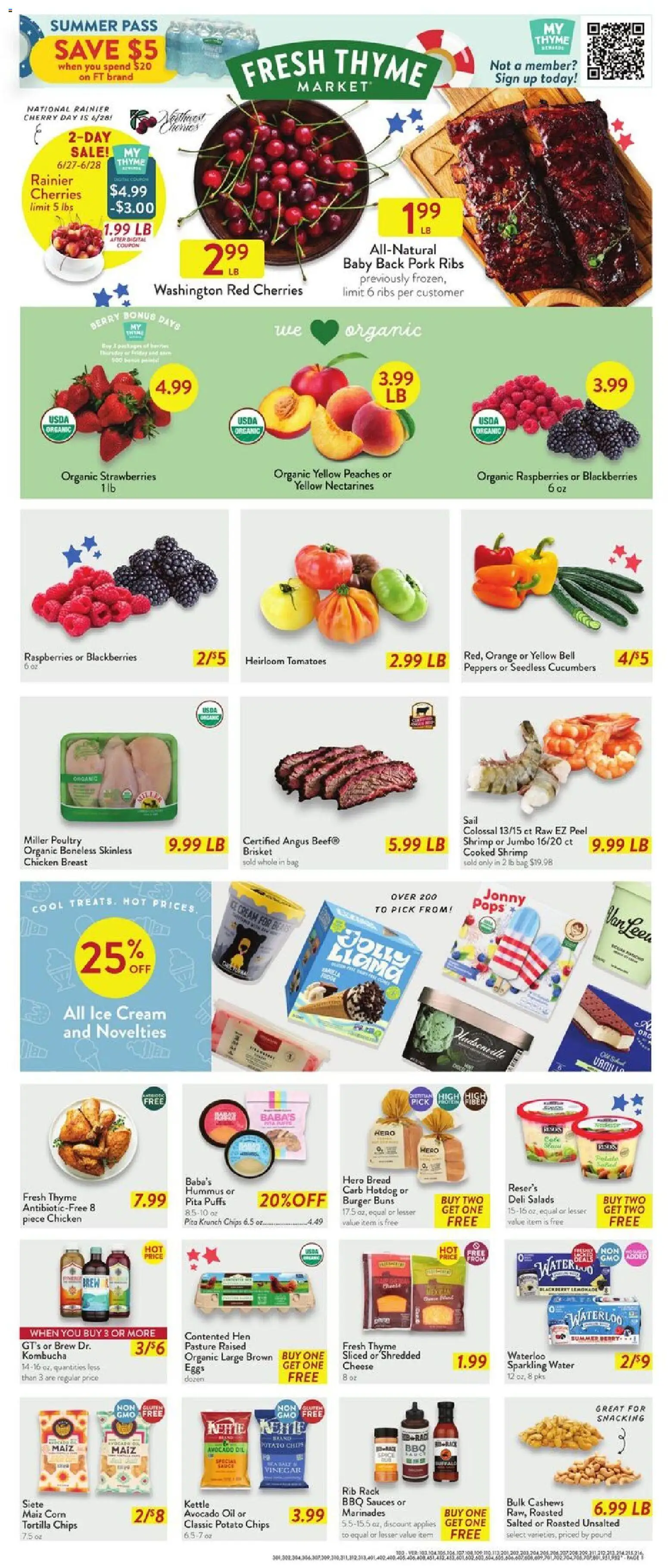 Fresh Thyme Weekly Ad - valid from 06/24/2026 | Page: 3 | Products: Berries, Chips, Avocado, Kettle