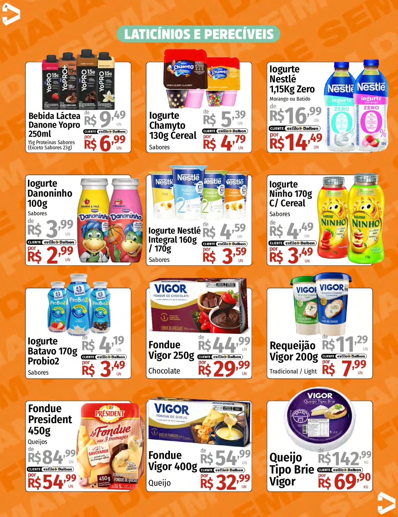 Supermercado Dalben Folheto - válido de 29.05.2026 | Página: 9 | Produtos: Iogurte, Chocolate, Brie, Requeijão