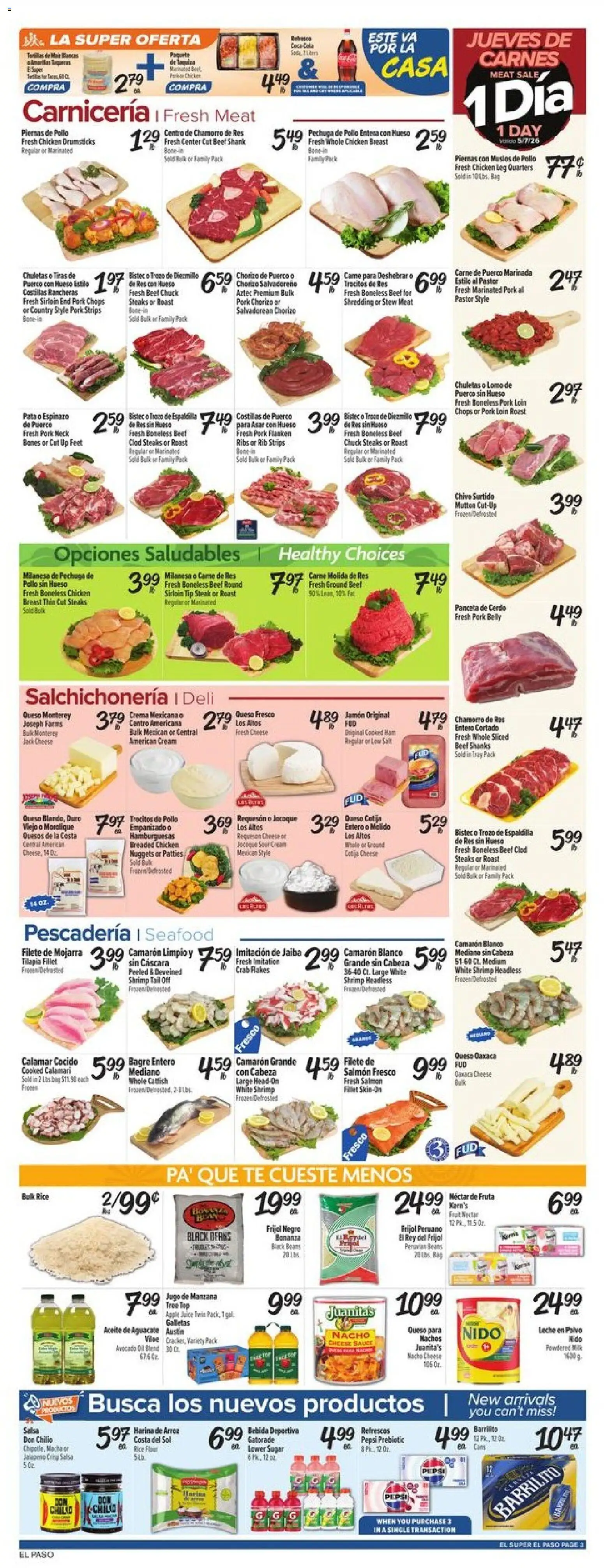 El Super Weekly Ad - TX - valid from 06.05.2026 | Page: 3 | Products: Ham, Cream, Avocado, Bag