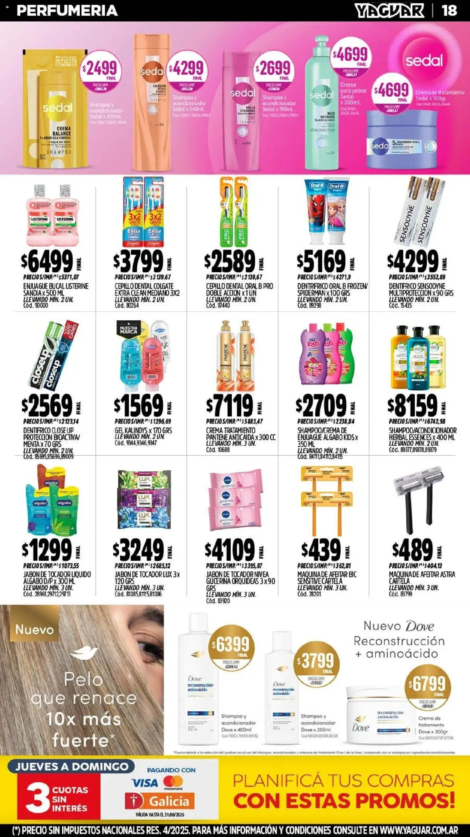 Yaguar - Oferta Semanal Córdoba │ válido desde el 03/08/2026 | Página: 19 | Productos: Cepillo, Shampoo, Jabón, Enjuague bucal