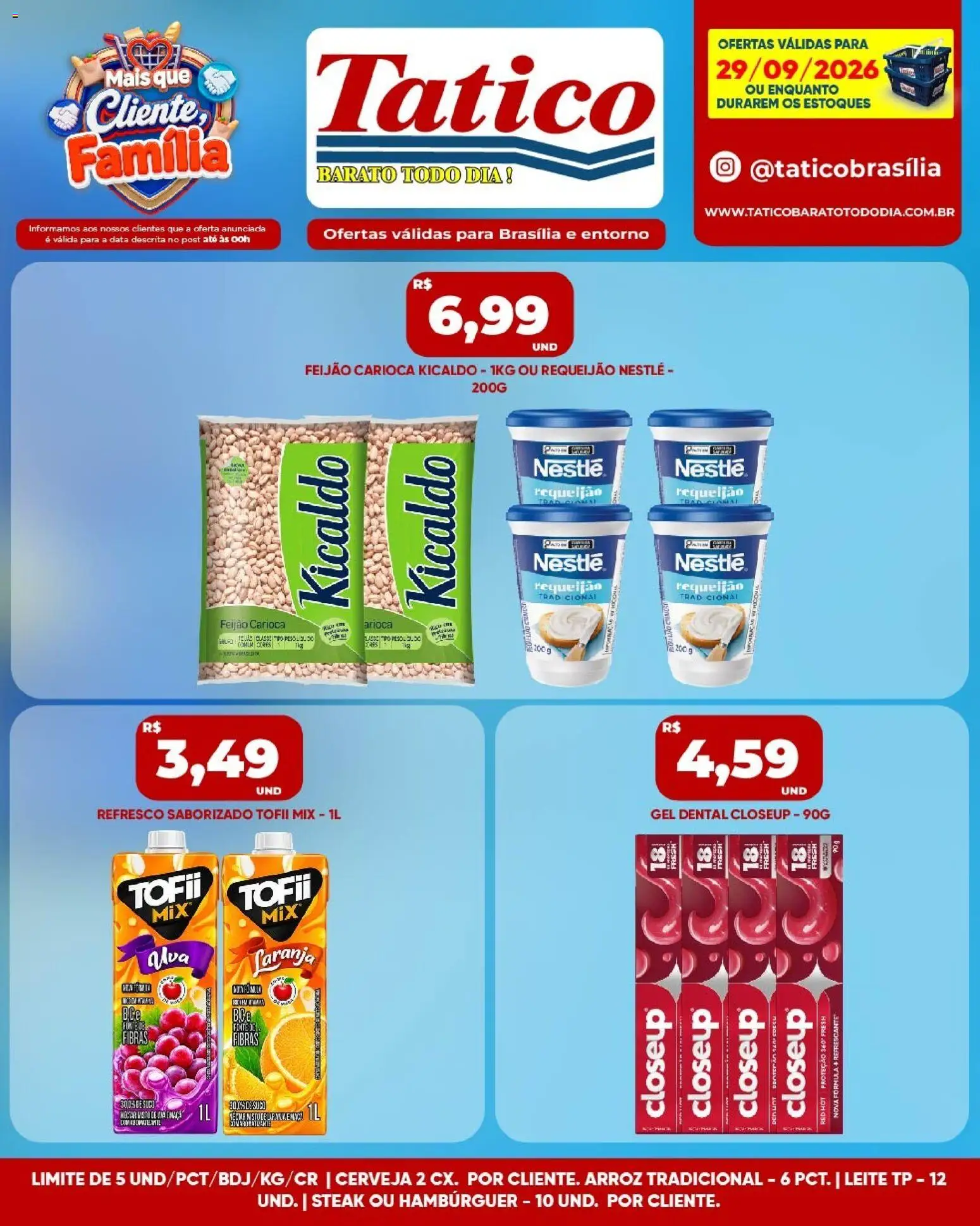 Tatico Folheto - válido de 29/09/2026 | Página: 4 | Produtos: Steak, Leite, Cerveja, Hambúrguer