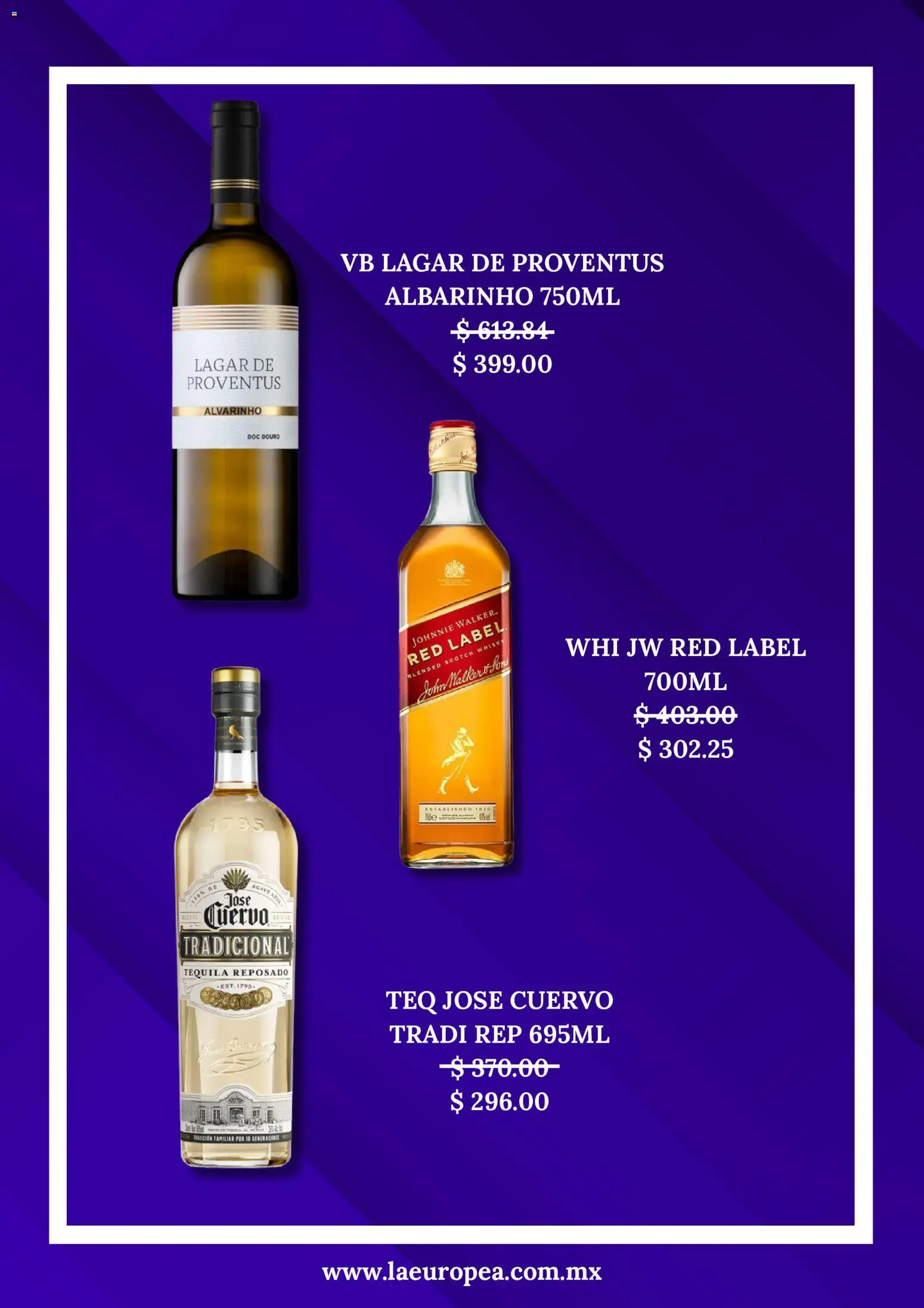 Nuevas ofertas de La Europea válidas en toda la República Mexicana desde el 25.05.2026. ¡Encuentra las mejores ofertas en La Europea Hot Sale! | Página: 4 | Productos: Tequila, Whisky