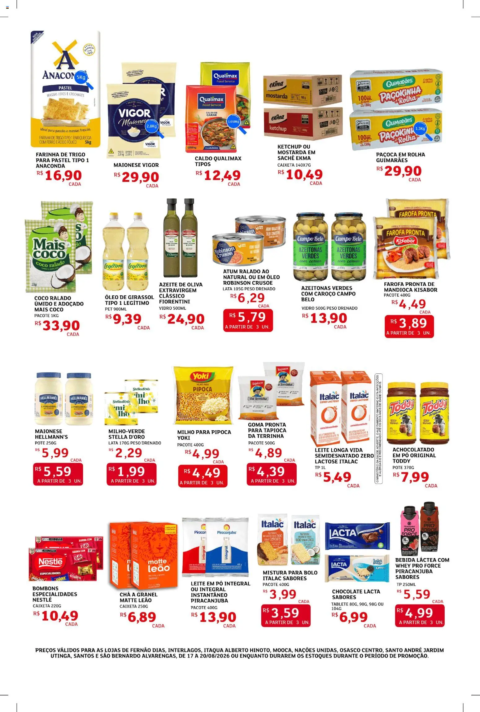 Assaí Atacadista Folheto - válido de 17/08/2026 | Página: 1 | Produtos: Leite longa vida, Mandioca, Carne, Açúcar