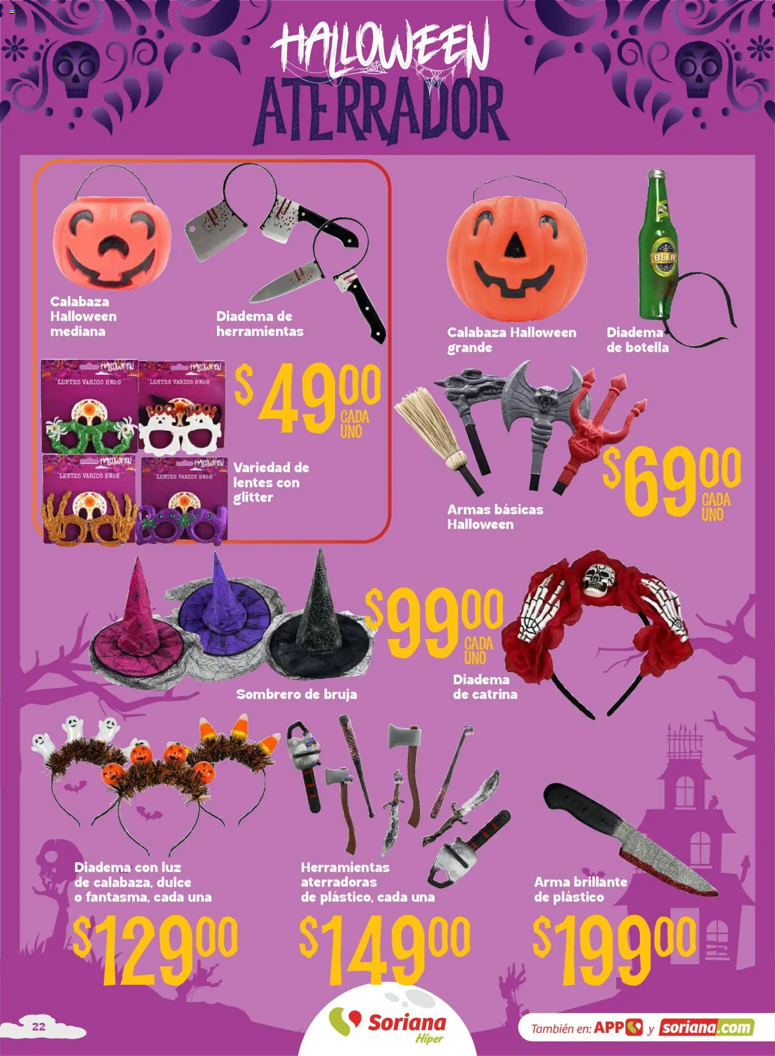 Nuevas ofertas de Soriana válidas en toda la República Mexicana desde el 08/09/2026. ¡Encuentra las mejores ofertas en Soriana Halloween y Día de muertos Híper Nacional! | Página: 22